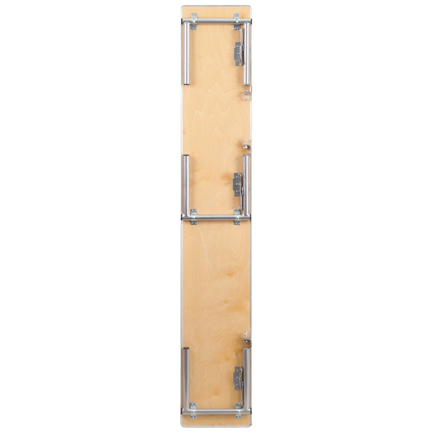 Amara 72'' x 12'' x 12'' Birchwood Bar Top Riser with Silver Legs Natural