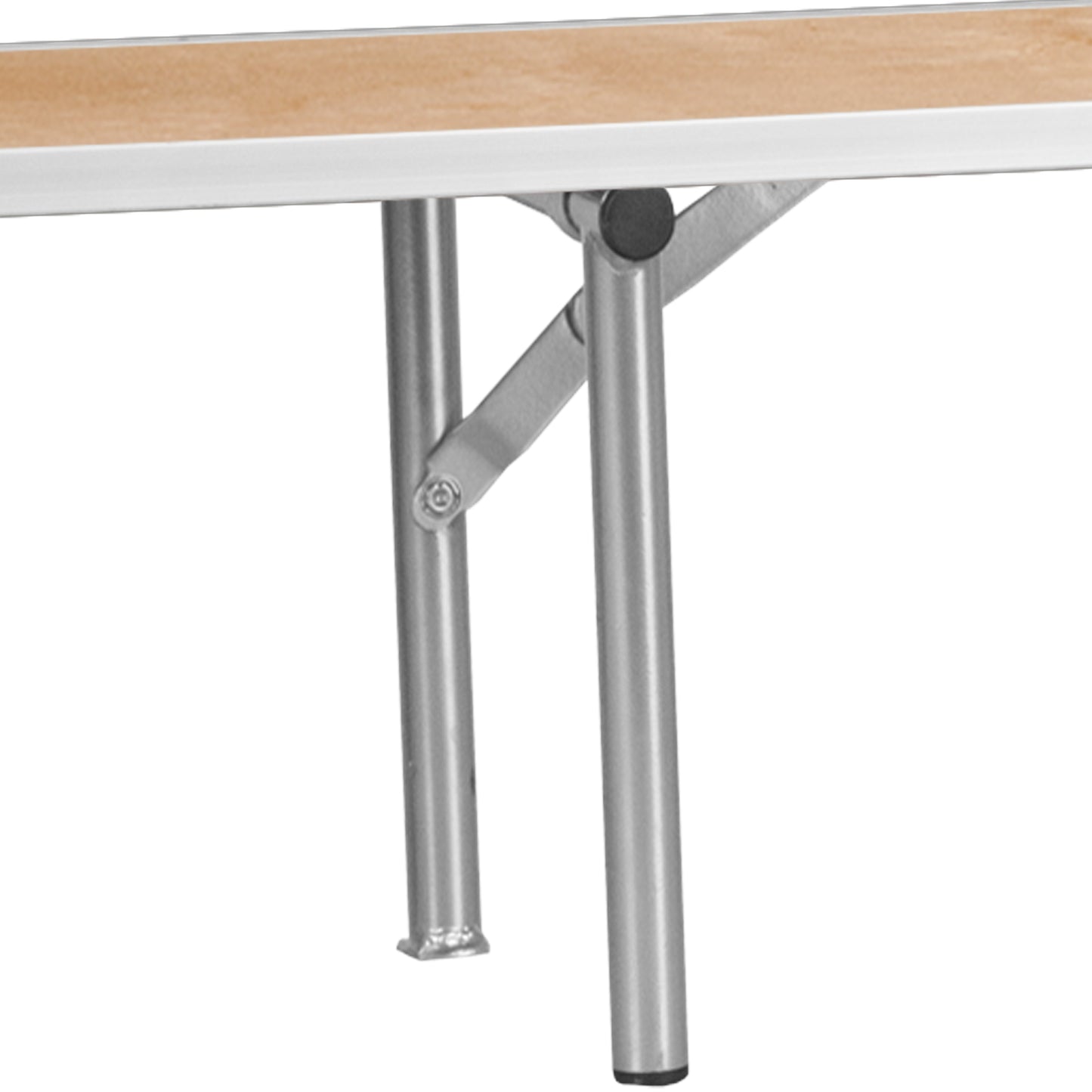 Amara 72'' x 12'' x 12'' Birchwood Bar Top Riser with Silver Legs Natural