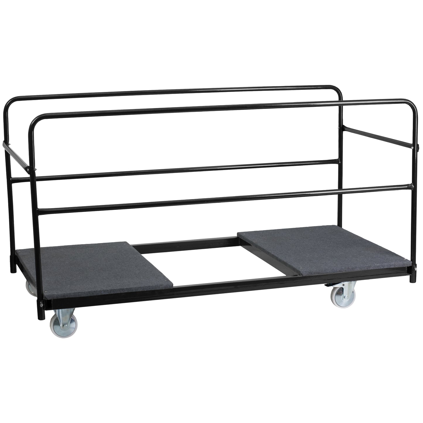 Neena Folding Table Dolly with Carpeted Platform for Round Tables Black