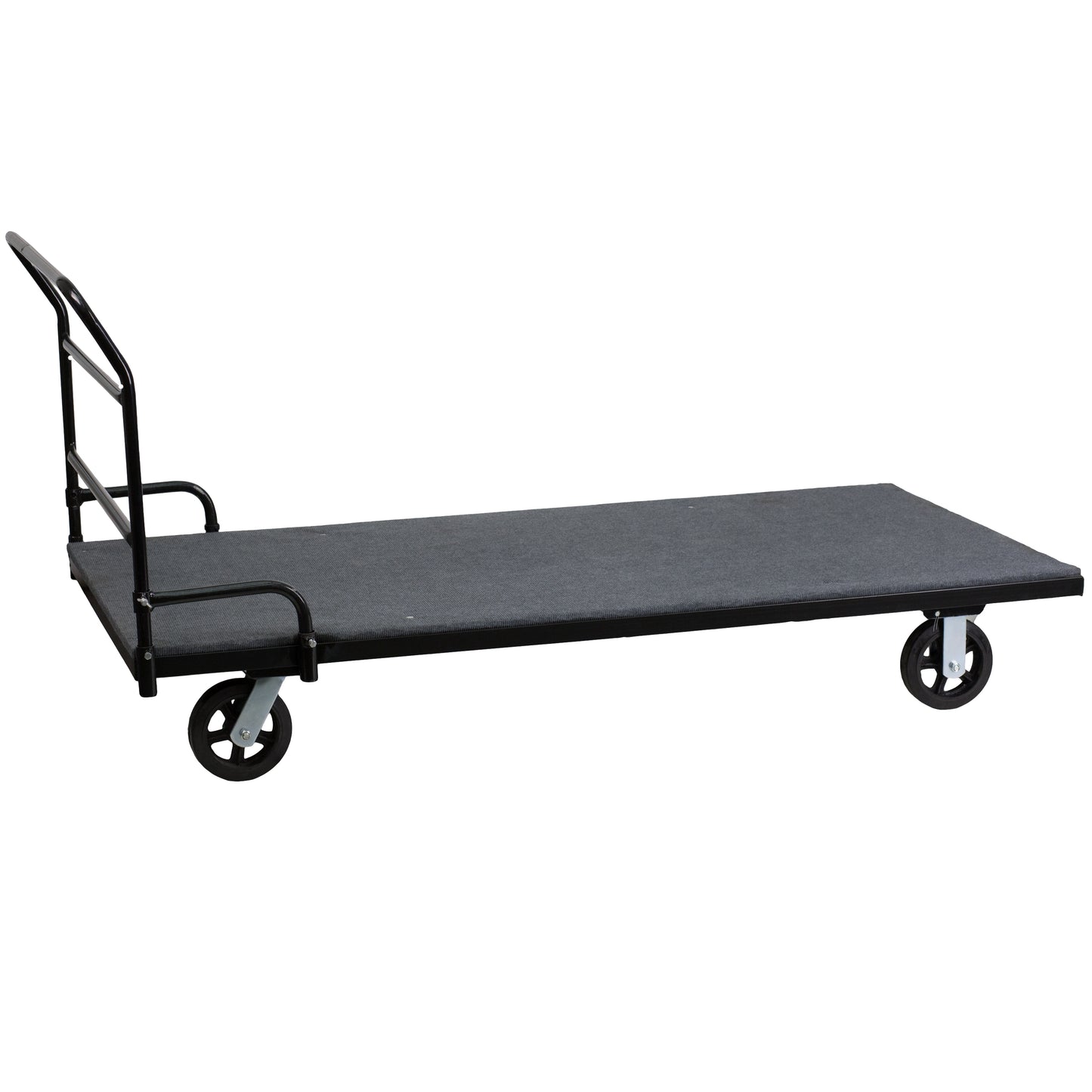 Neena Folding Table Dolly with Carpeted Platform for Rectangular Tables Black
