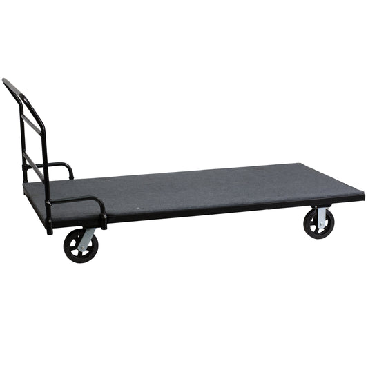 Neena Folding Table Dolly with Carpeted Platform for Rectangular Tables Black