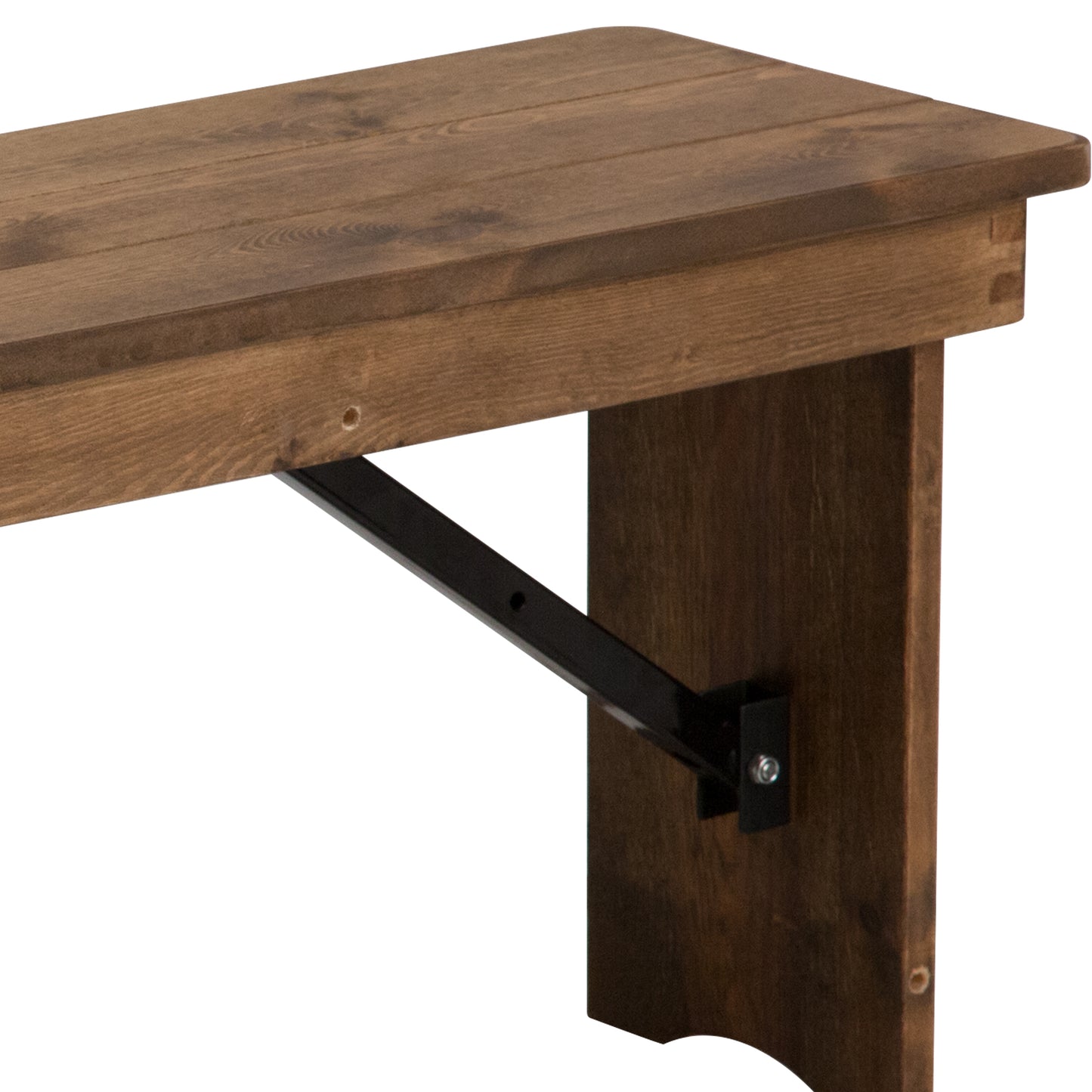 HERCULES Series 40'' x 12'' Antique Rustic Solid Pine Folding Farm Bench Antique Rustic XA-B-40X12-GG