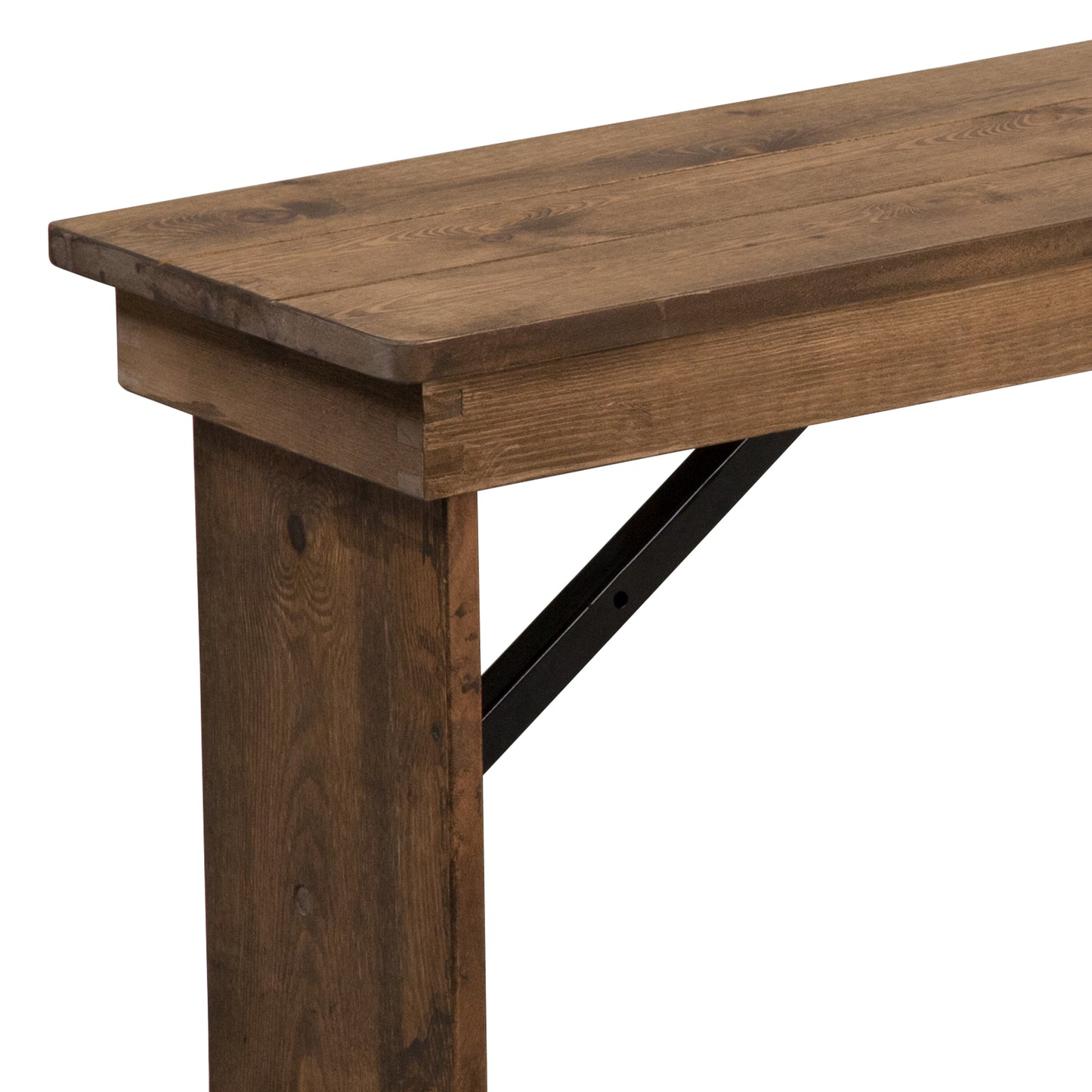 HERCULES Series 40'' x 12'' Antique Rustic Solid Pine Folding Farm Bench Antique Rustic XA-B-40X12-GG