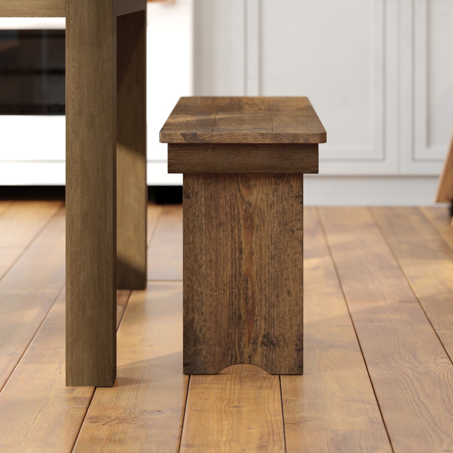 HERCULES Series 40'' x 12'' Antique Rustic Solid Pine Folding Farm Bench Antique Rustic XA-B-40X12-GG