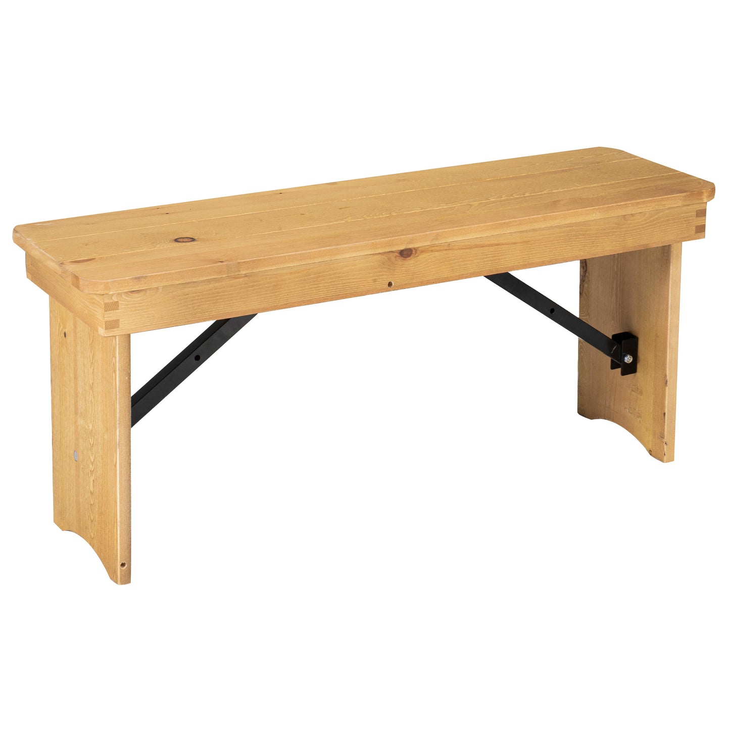 HERCULES 40'' x 12'' Light Natural Solid Pine Folding Farm Bench Light Natural