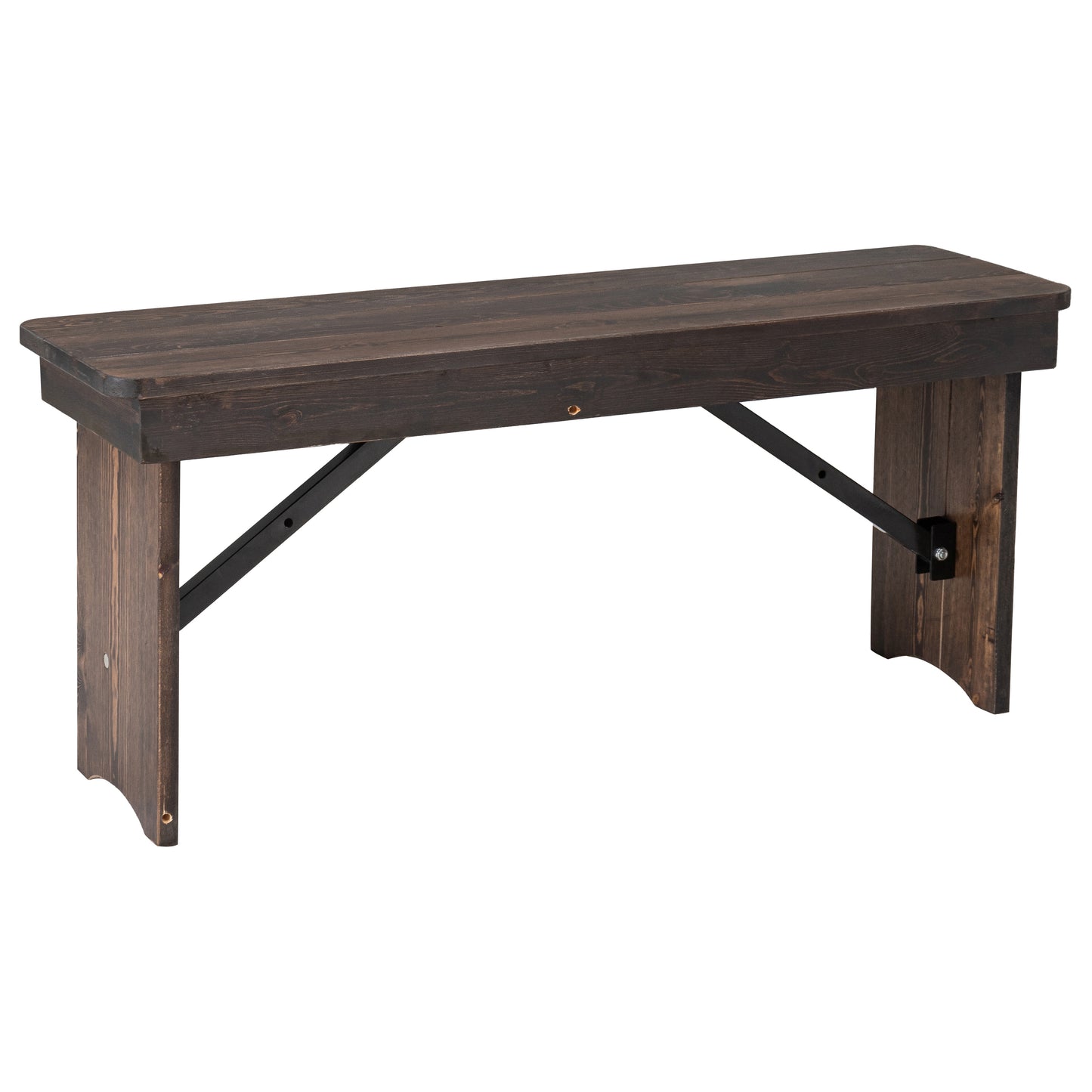 HERCULES 40'' x 12'' Mahogany Solid Pine Folding Farm Bench Mahogany