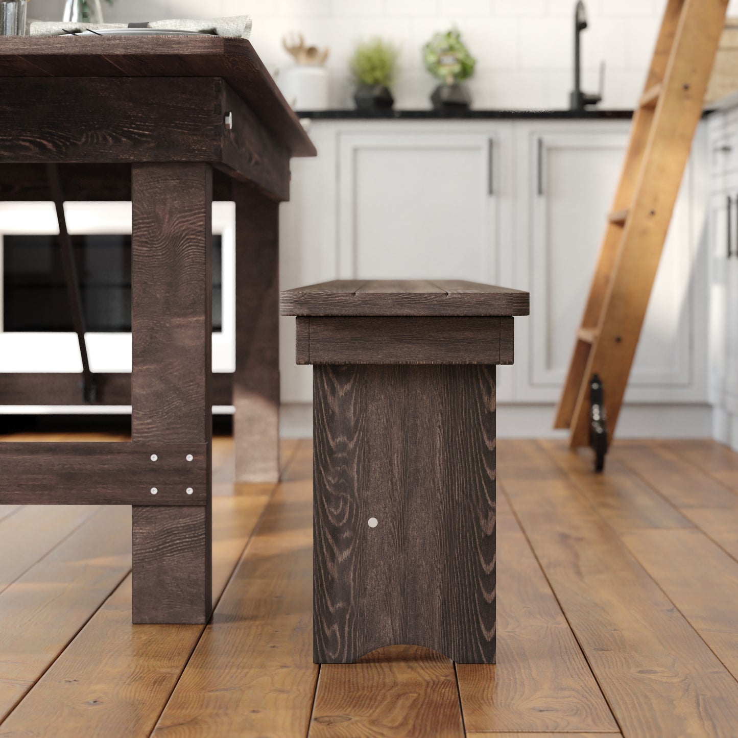 HERCULES 40'' x 12'' Mahogany Solid Pine Folding Farm Bench Mahogany
