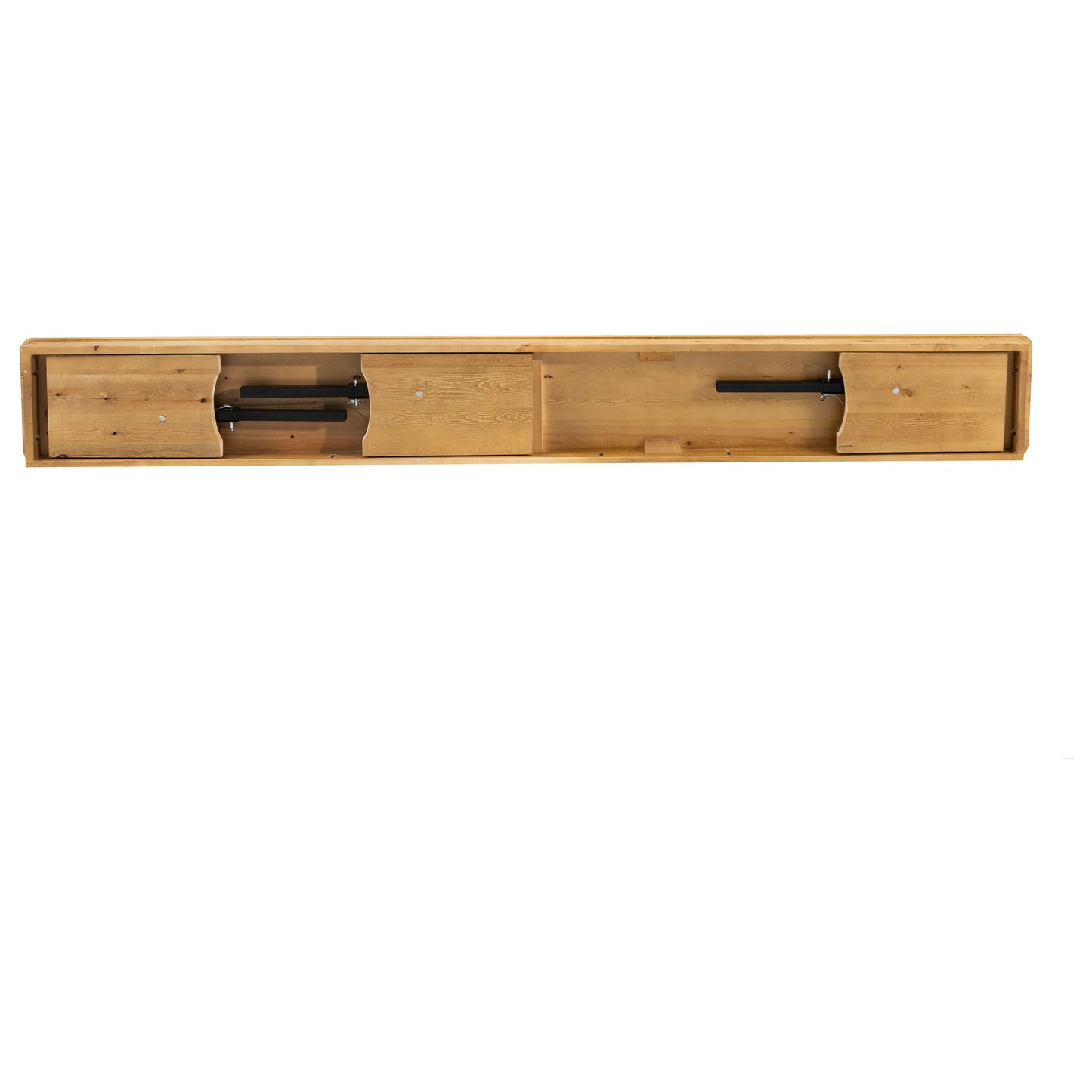 HERCULES 8' x 12'' Antique Rustic Light Natural Solid Pine Folding Farm Bench with 3 Legs Light Natural