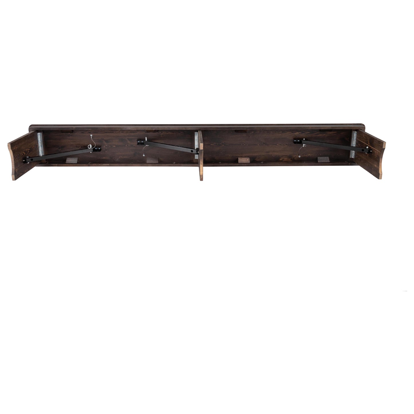 HERCULES 8' x 12" Antique Rustic Mahogany Solid Pine Folding Farm Bench with 3 Legs Mahogany