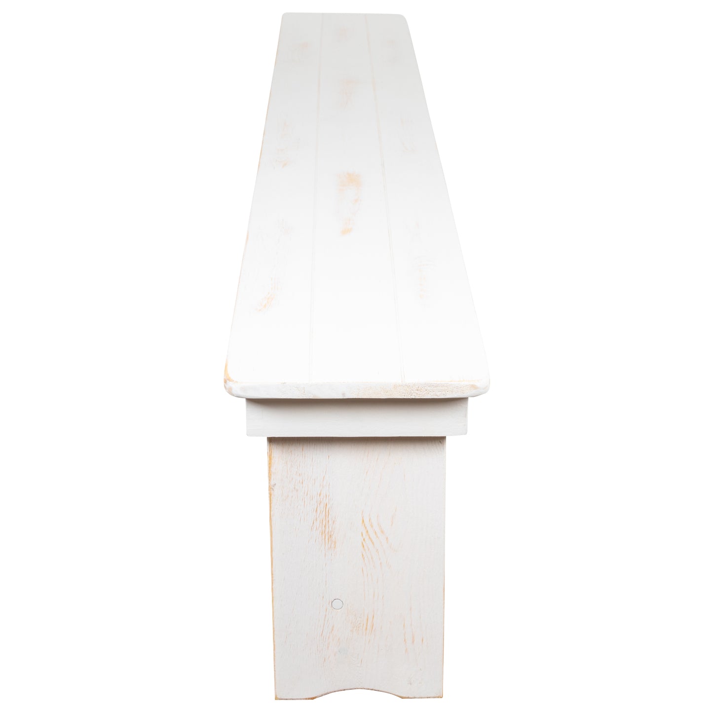 HERCULES Series 8' x 12" Antique Rustic Solid White Pine Folding Farm Bench with 3 Legs Antique Rustic White XA-B-96X12-L-WH-GG