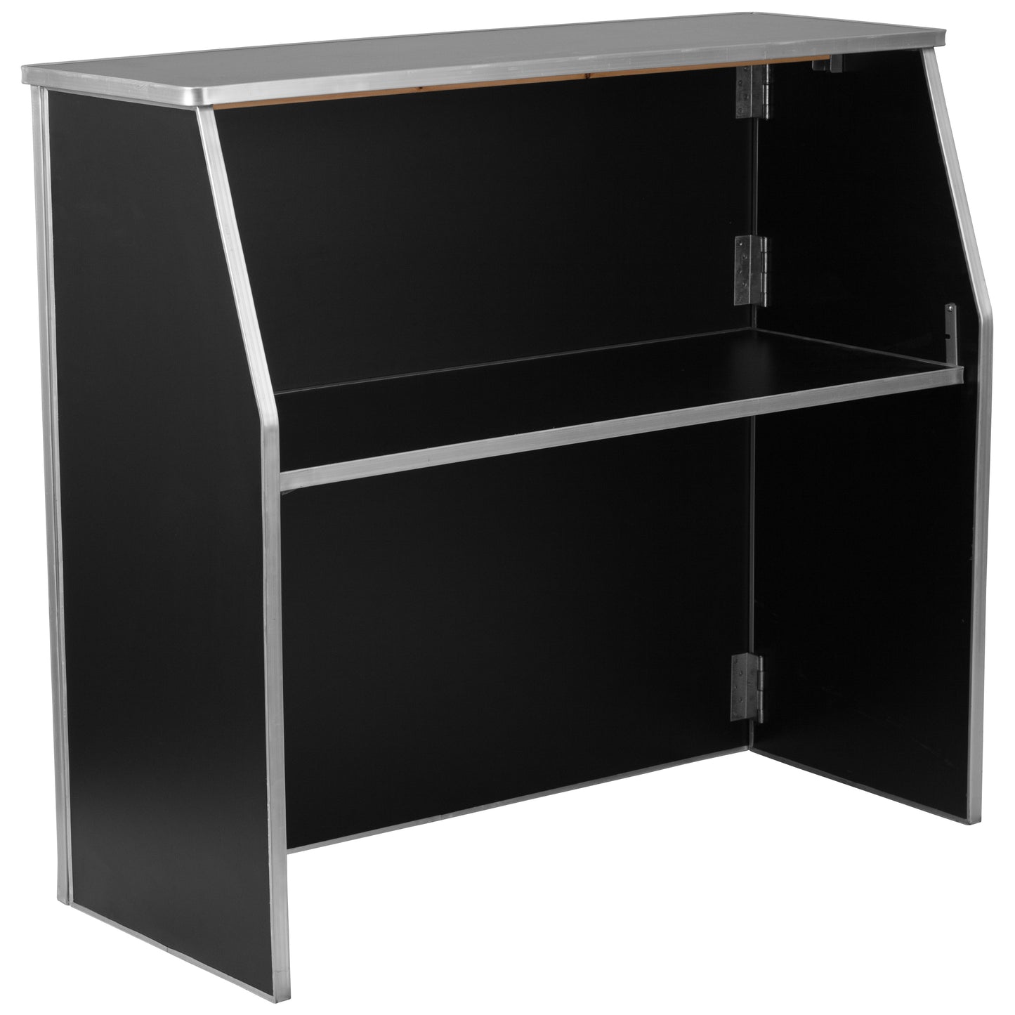 Amara 4' Black Laminate Foldable Bar - Portable Event Bar Black