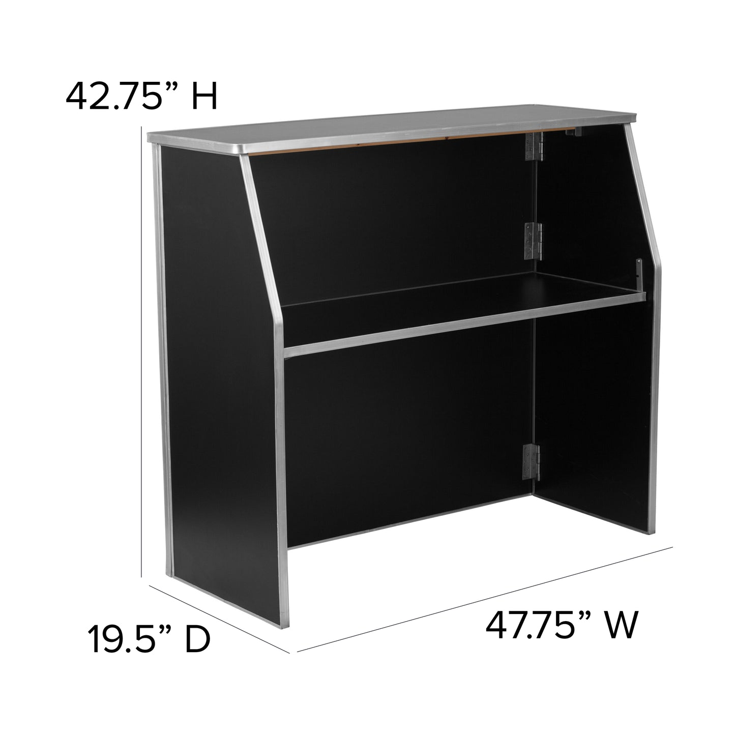 Amara 4' Black Laminate Foldable Bar - Portable Event Bar Black