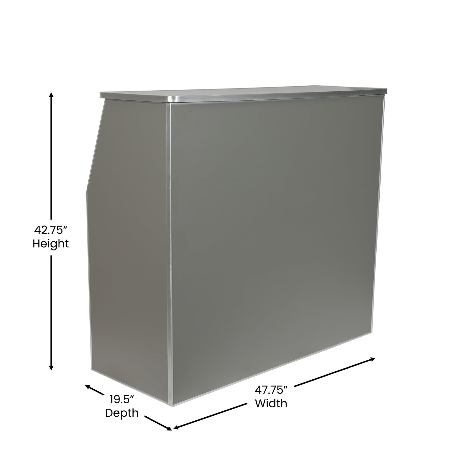 Amara 4' Slate Gray Laminate Foldable Bar - Portable Event Bar Gray XA-BAR-48-GY-GG