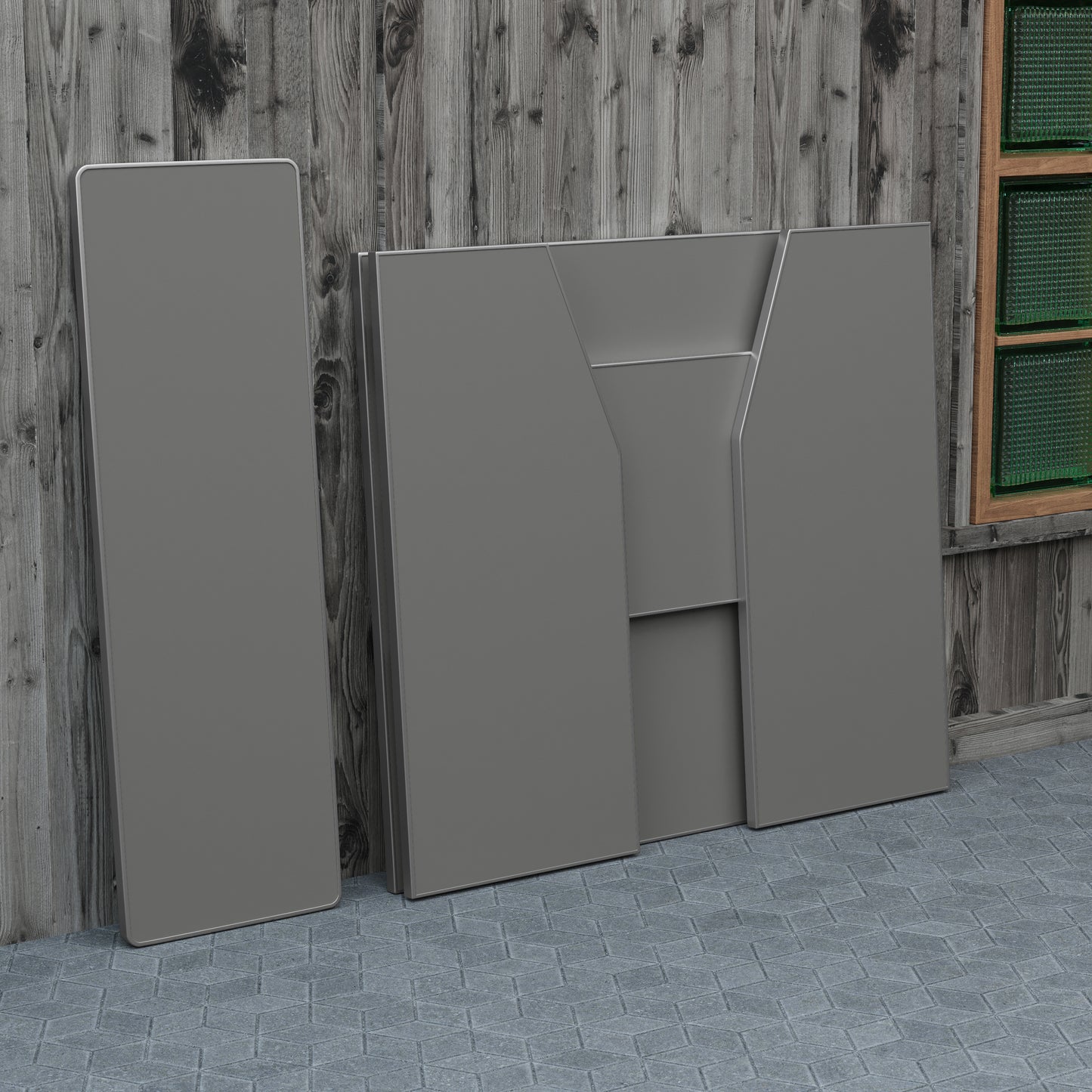 Amara 4' Slate Gray Laminate Foldable Bar - Portable Event Bar Gray XA-BAR-48-GY-GG