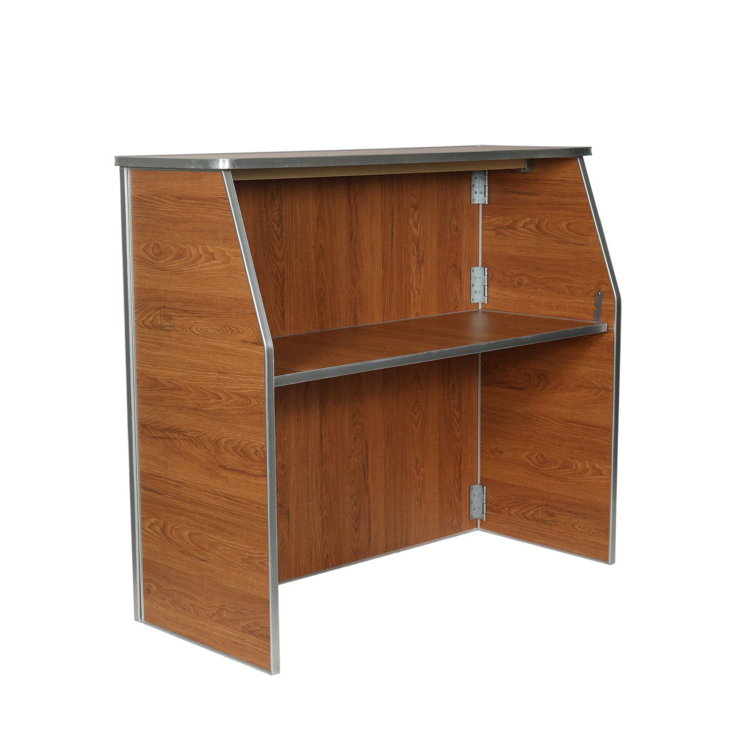 Amara 4' Maple Woodgrain Laminate Foldable Bar - Portable Event Bar Maple Woodgrain