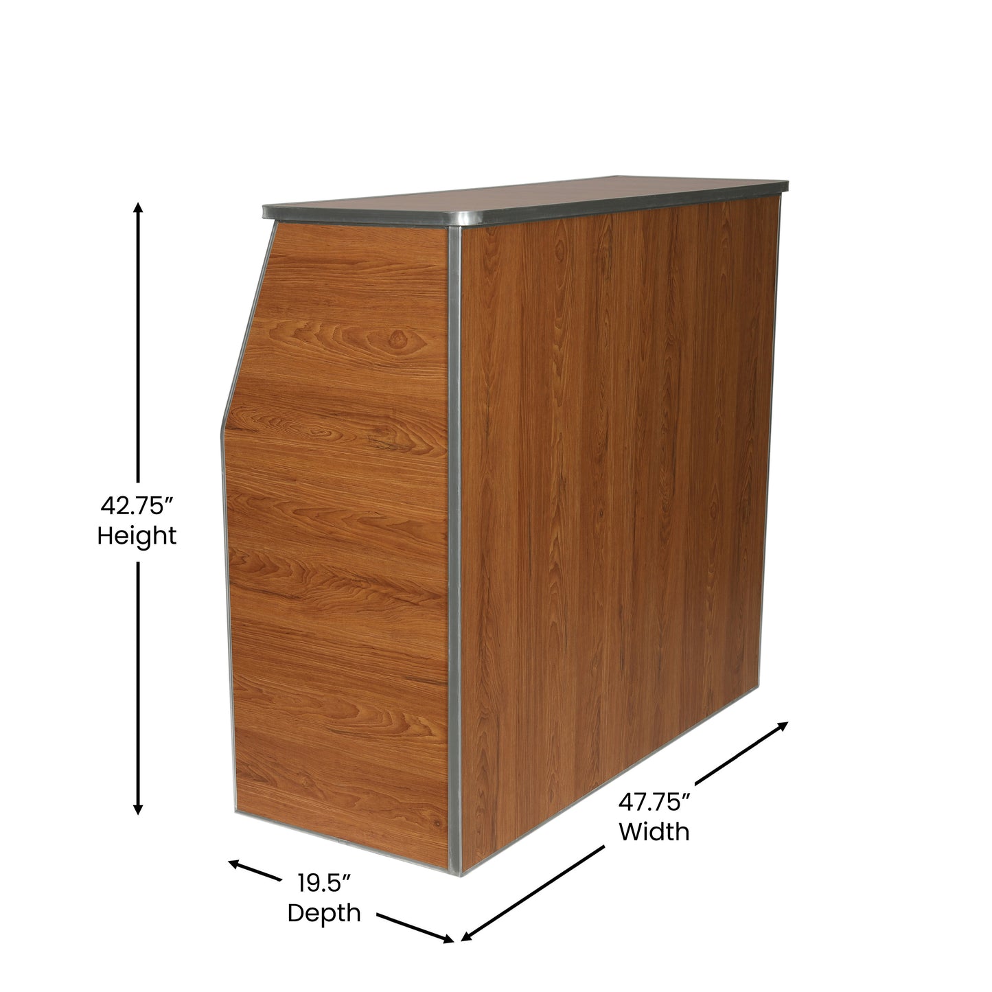Amara 4' Maple Woodgrain Laminate Foldable Bar - Portable Event Bar Maple Woodgrain