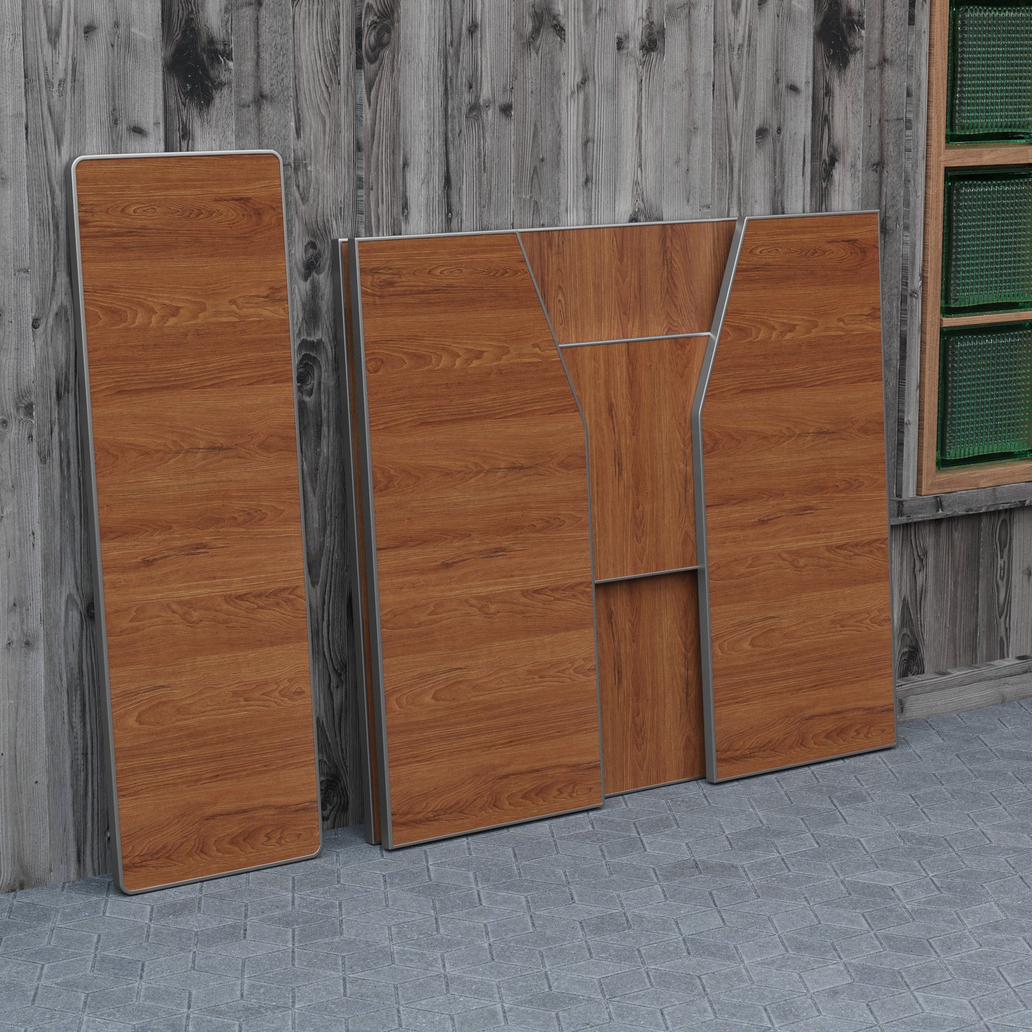 Amara 4' Maple Woodgrain Laminate Foldable Bar - Portable Event Bar Maple Woodgrain