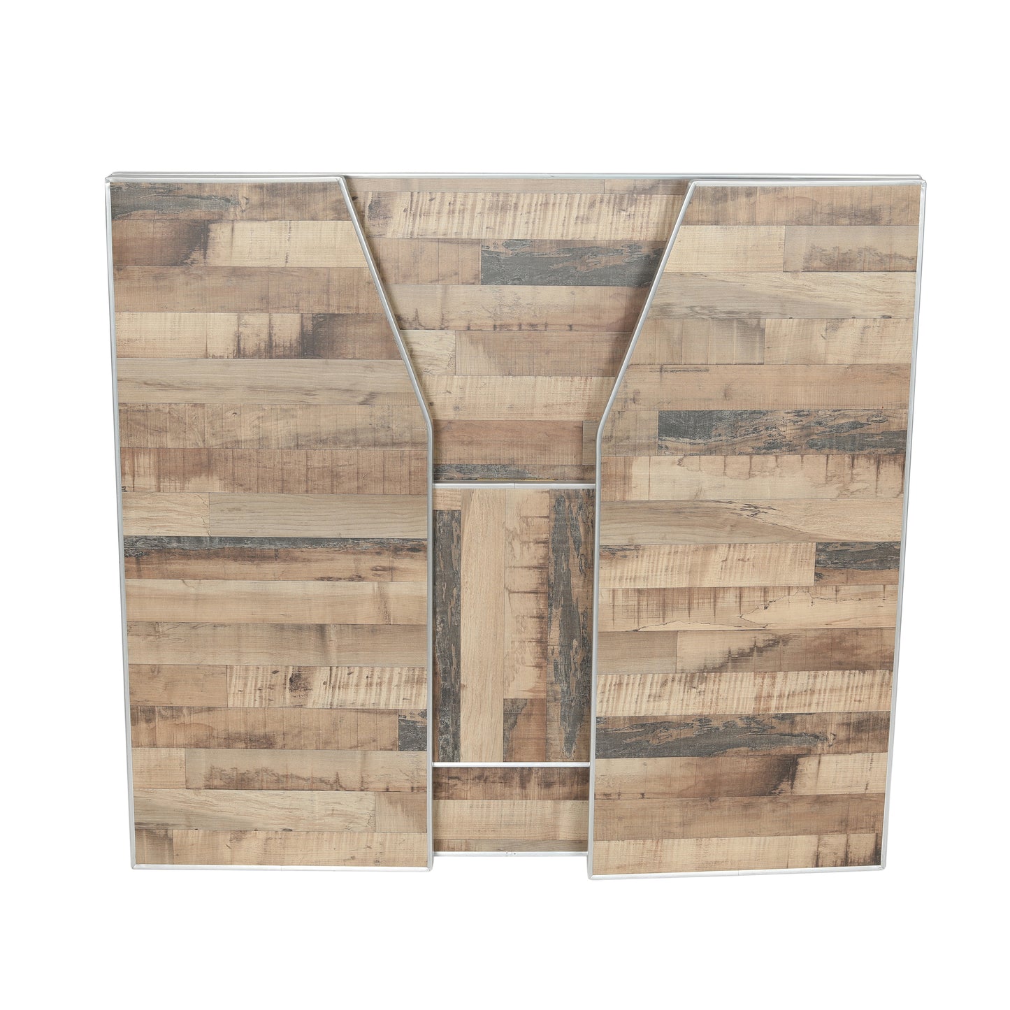 Amara 4' Rustic Natural Wood Plank Laminate Foldable Bar - Portable Event Bar Rustic Natural