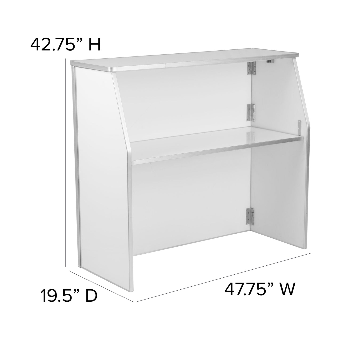 Amara 4' White Laminate Foldable Bar - Portable Event Bar White XA-BAR-48-WH-GG