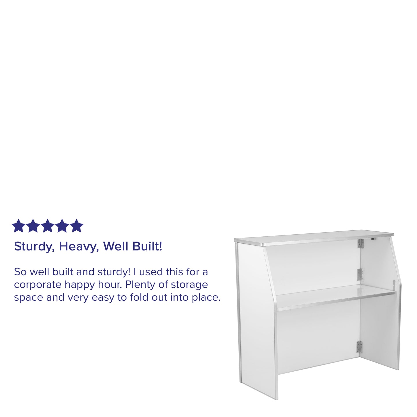 Amara 4' White Laminate Foldable Bar - Portable Event Bar White XA-BAR-48-WH-GG