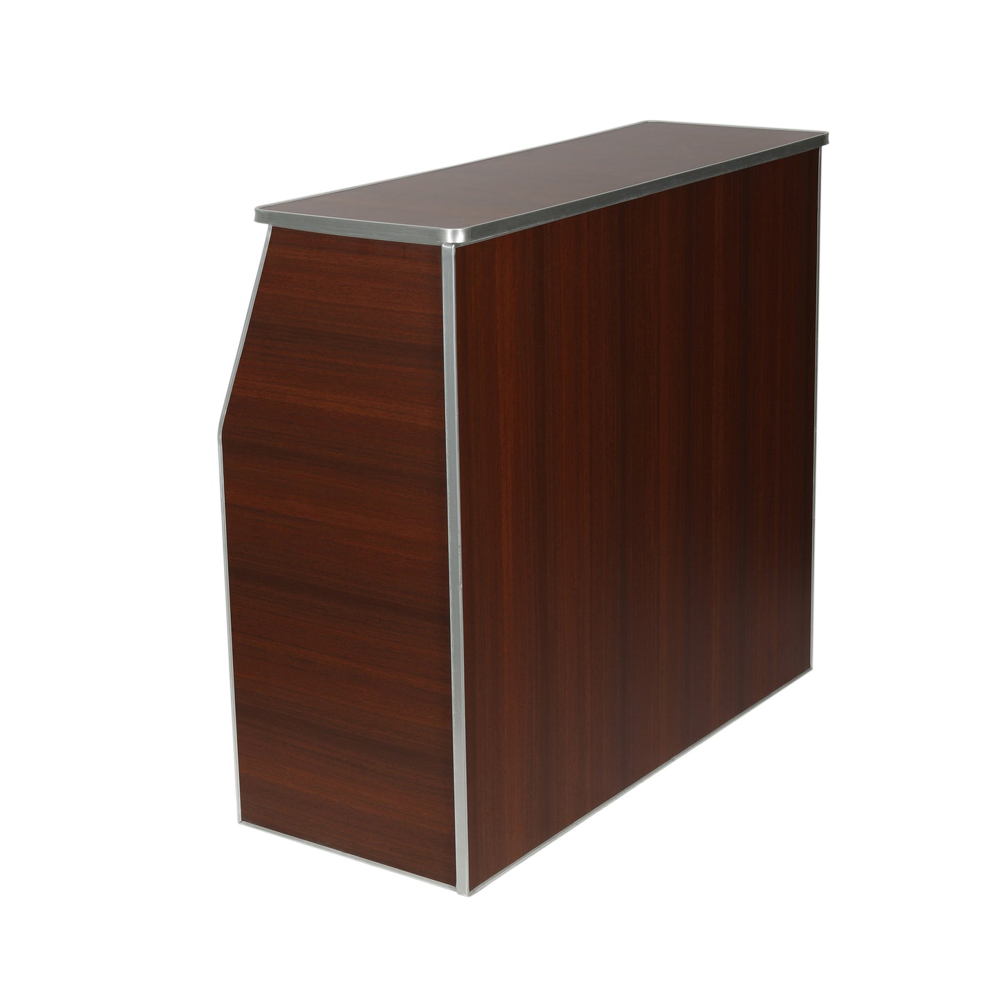 Amara 4' Walnut Woodgrain Laminate Foldable Bar - Portable Event Bar Walnut Woodgrain