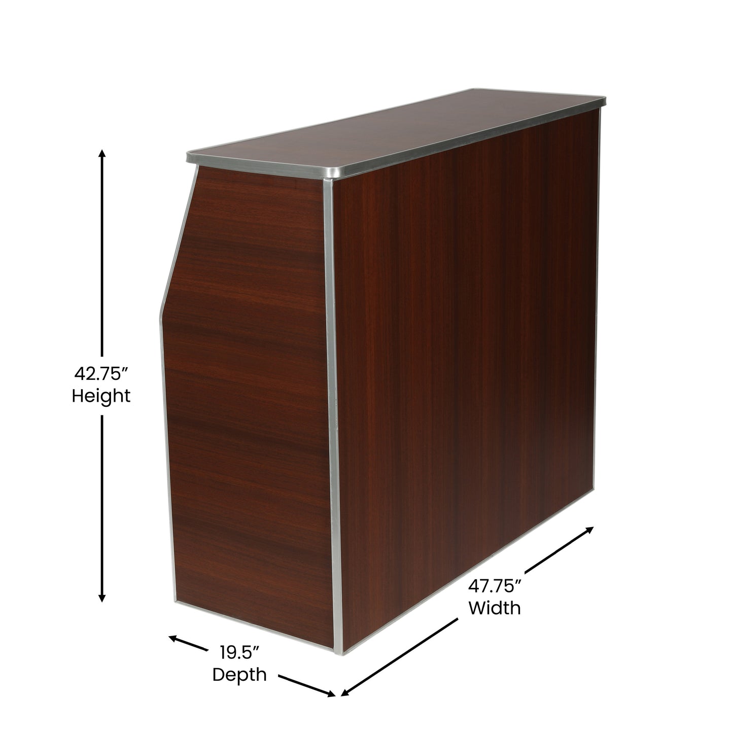 Amara 4' Walnut Woodgrain Laminate Foldable Bar - Portable Event Bar Walnut Woodgrain