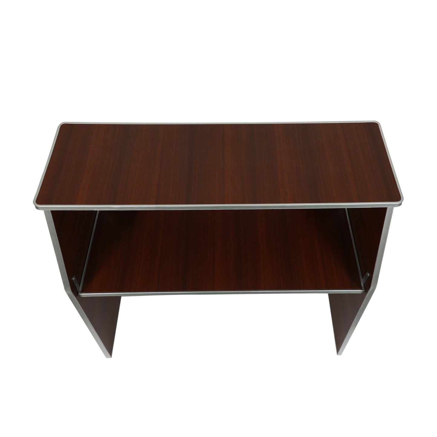 Amara 4' Walnut Woodgrain Laminate Foldable Bar - Portable Event Bar Walnut Woodgrain