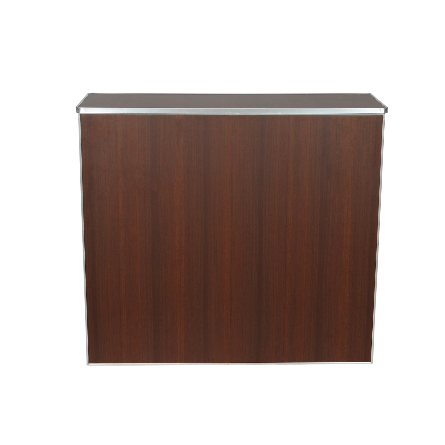 Amara 4' Walnut Woodgrain Laminate Foldable Bar - Portable Event Bar Walnut Woodgrain