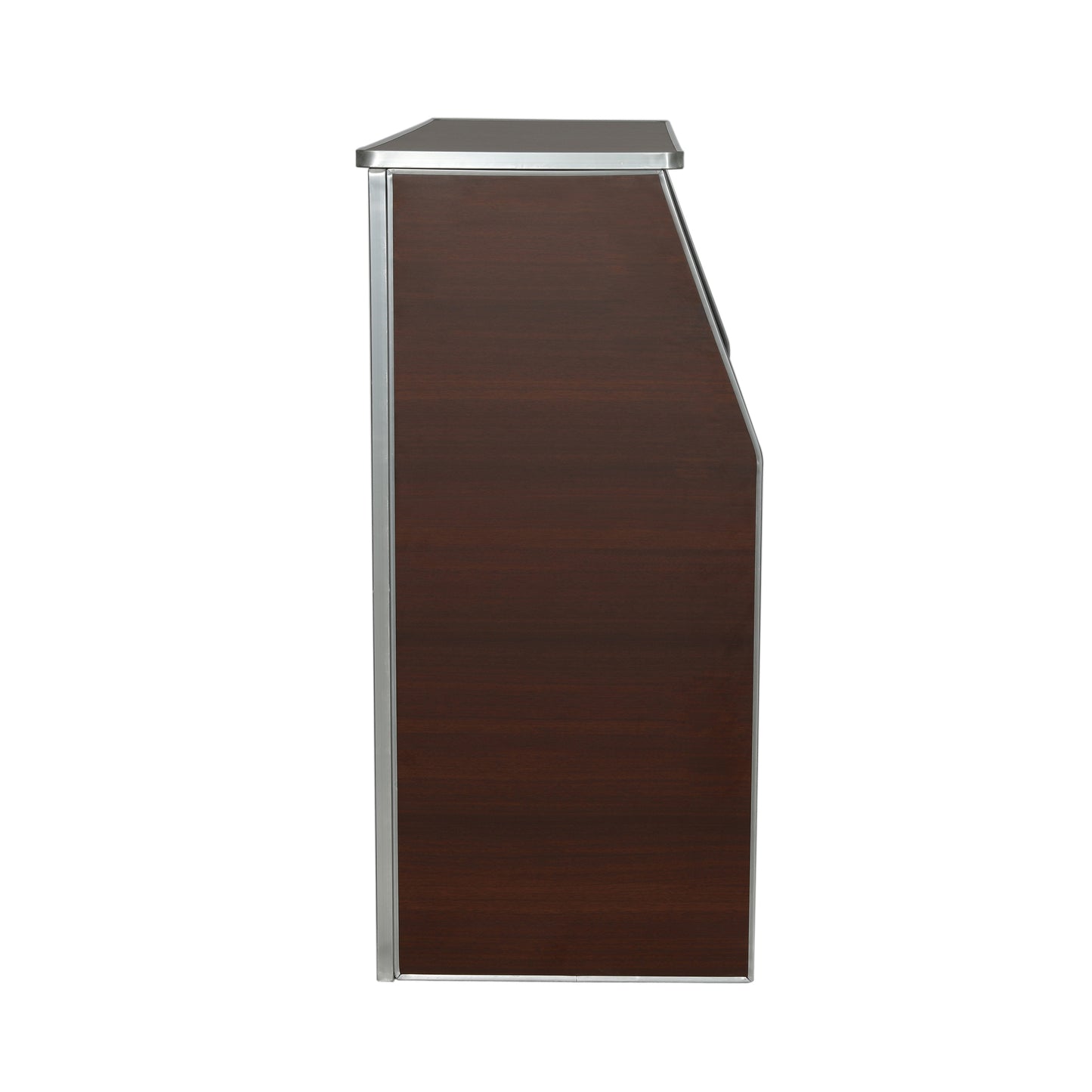 Amara 4' Walnut Woodgrain Laminate Foldable Bar - Portable Event Bar Walnut Woodgrain