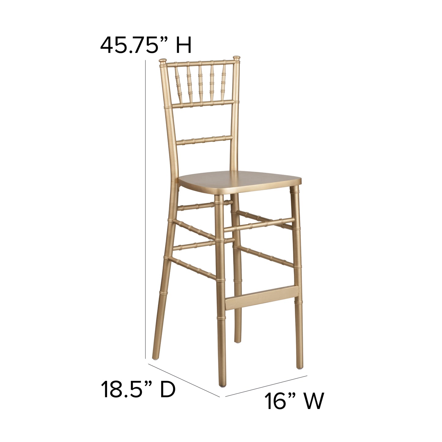 HERCULES Series Gold Wood Chiavari Barstool Gold