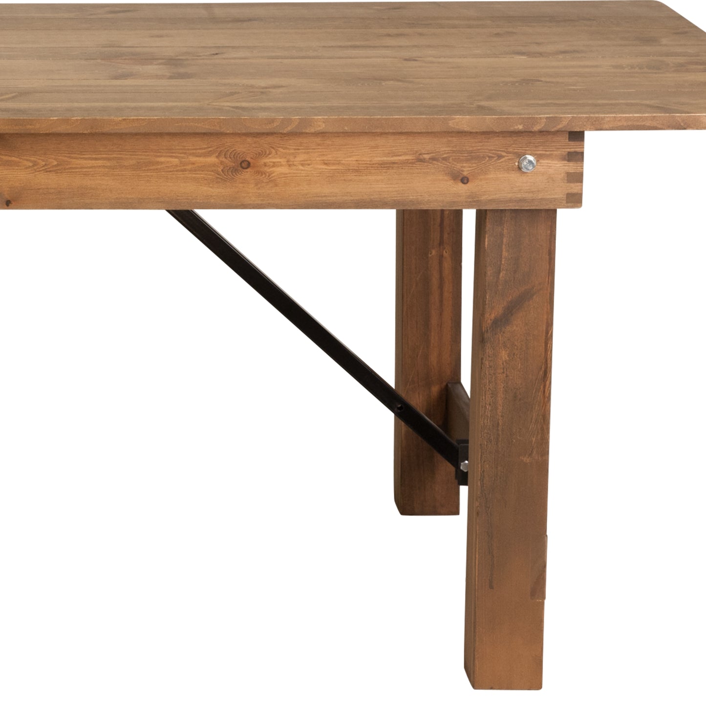 HERCULES Series 9' x 40" Rectangular Antique Rustic Solid Pine Folding Farm Table Antique Rustic