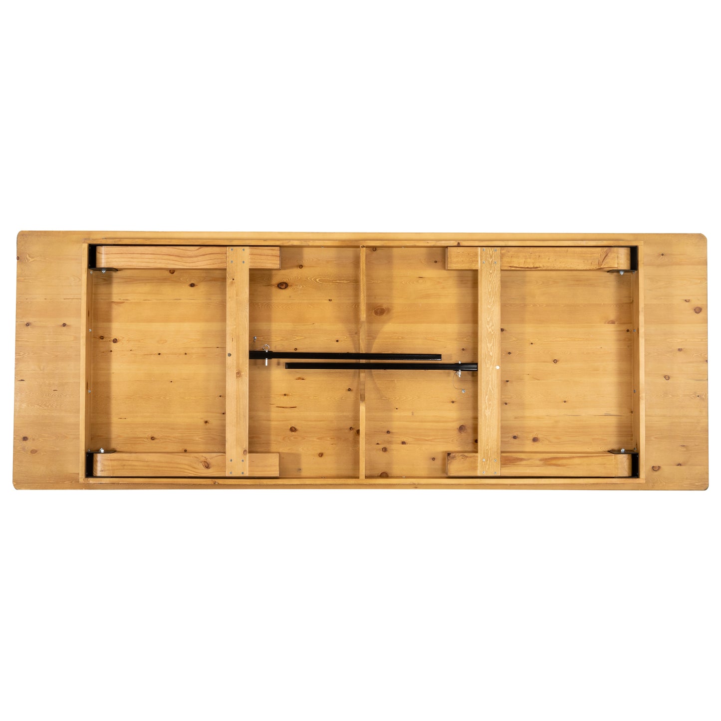 HERCULES 9' x 40" Rectangular Antique Rustic Light Natural Solid Pine Folding Farm Table Light Natural