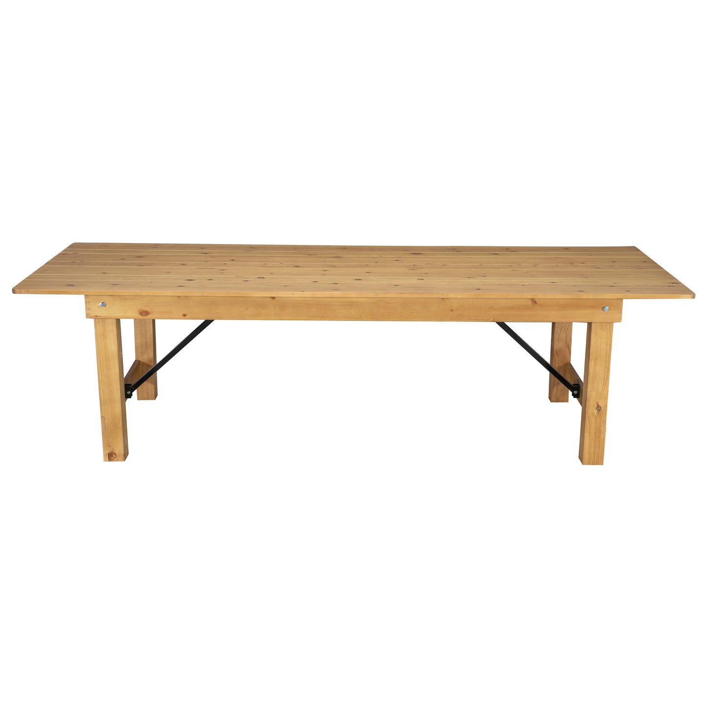 HERCULES 9' x 40" Rectangular Antique Rustic Light Natural Solid Pine Folding Farm Table Light Natural