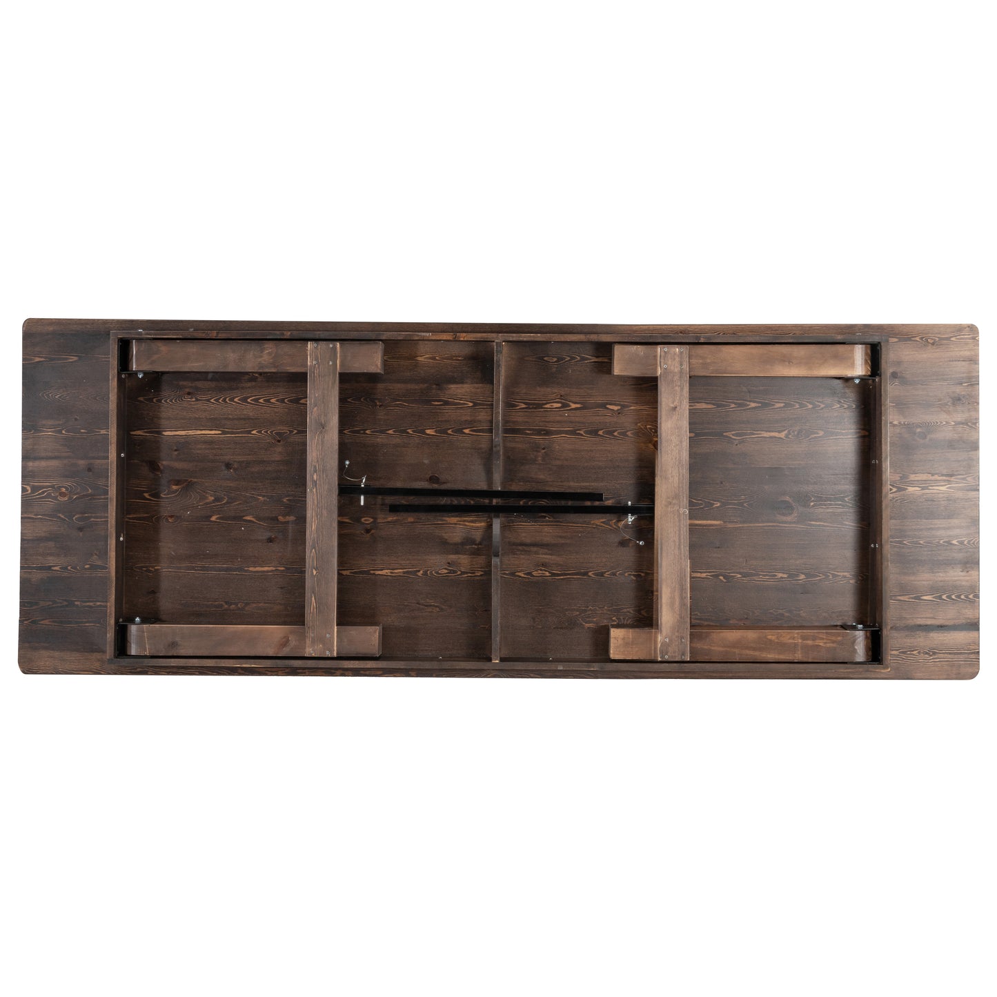 HERCULES 9' x 40" Rectangular Antique Rustic Mahogany Solid Pine Folding Farm Table Mahogany