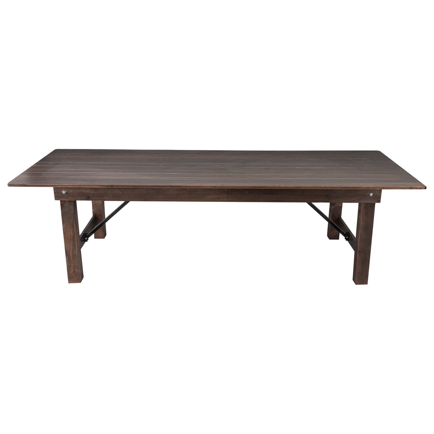 HERCULES 9' x 40" Rectangular Antique Rustic Mahogany Solid Pine Folding Farm Table Mahogany