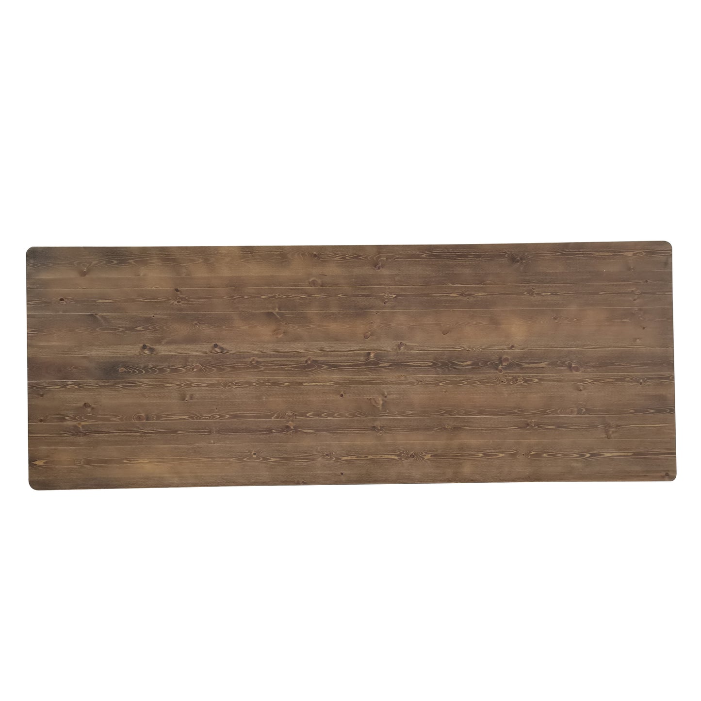 HERCULES 9' x 40" Rectangular Antique Rustic Solid Pine Folding Farm Table with X Legs Antique Rustic