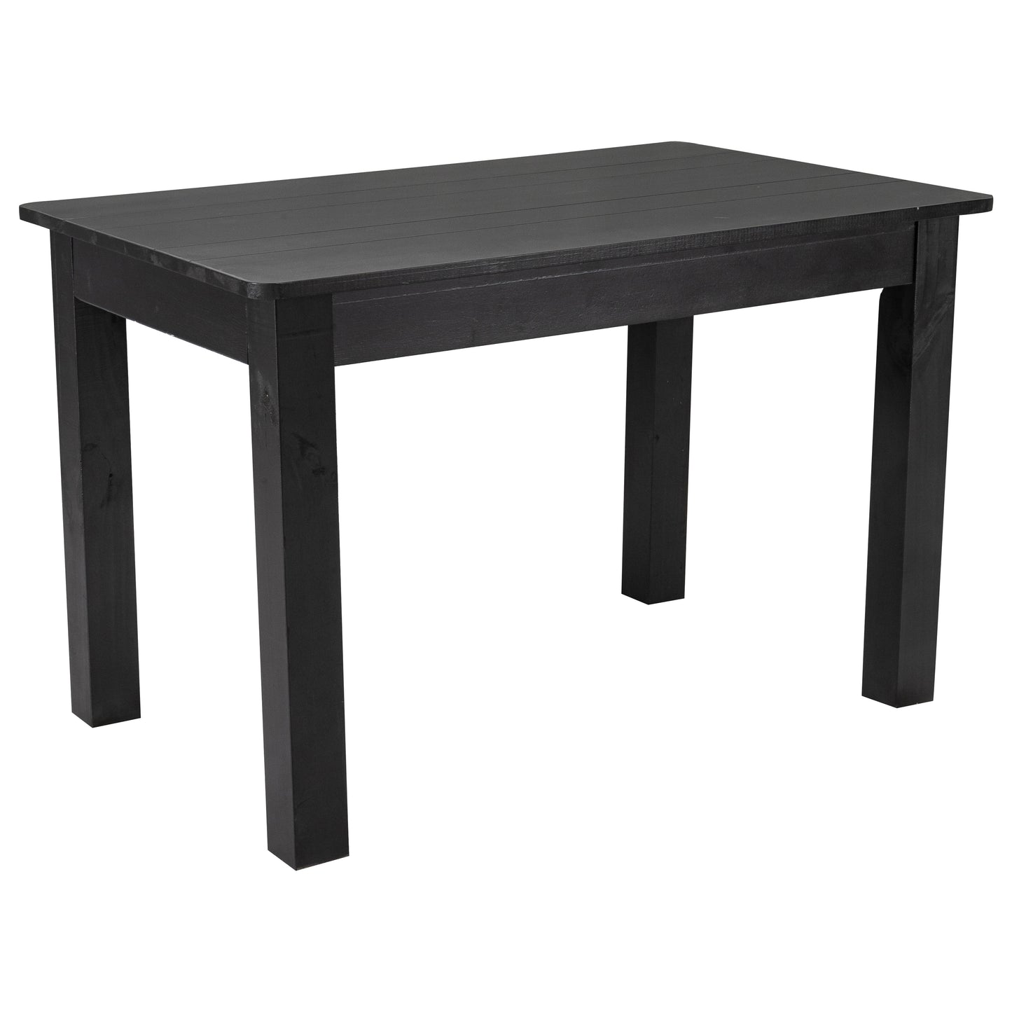 HERCULES 46" x 30" Rectangular Black Wash Solid Pine Farm Dining Table Black Wash XA-F-46X30-BW-GG