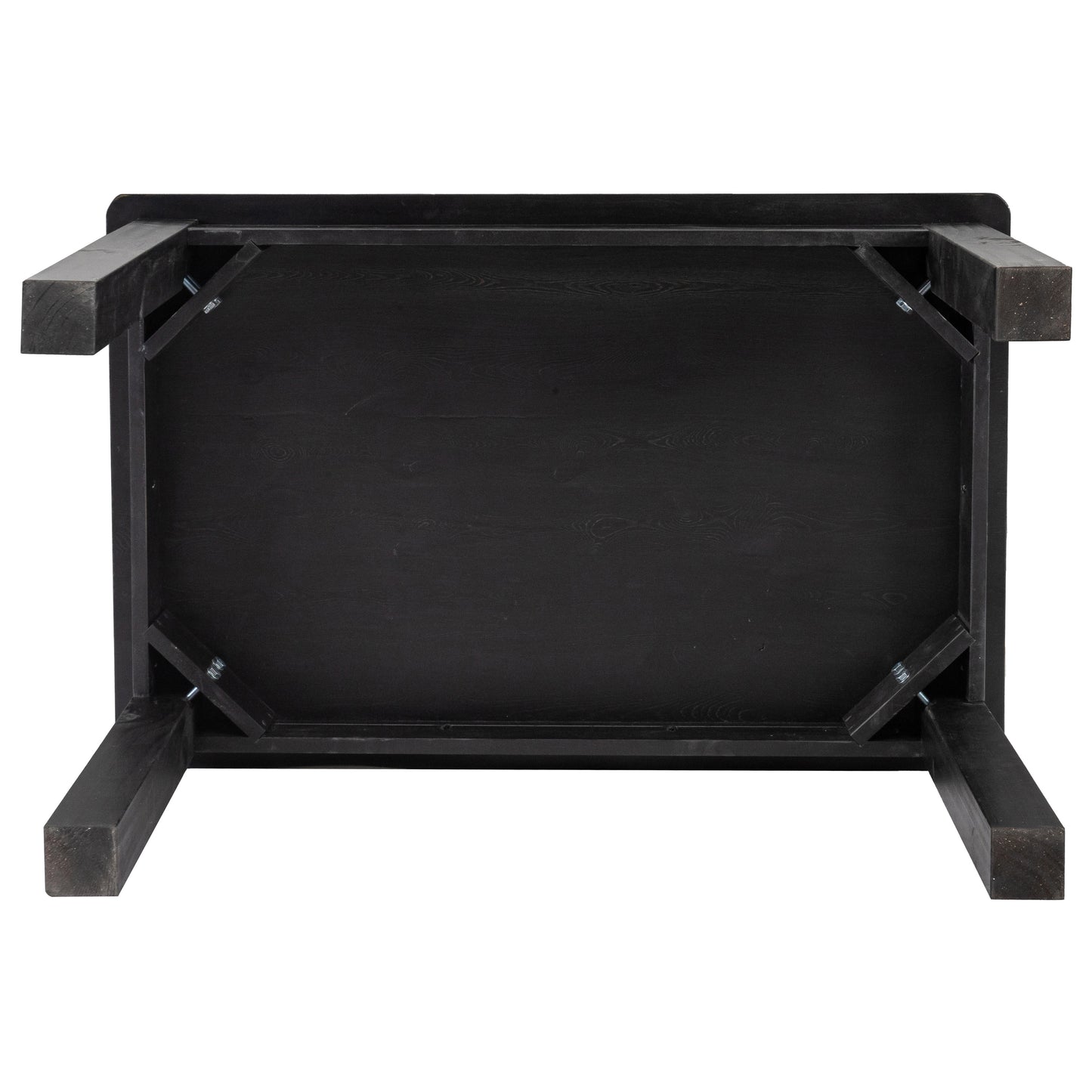 HERCULES 46" x 30" Rectangular Black Wash Solid Pine Farm Dining Table Black Wash XA-F-46X30-BW-GG