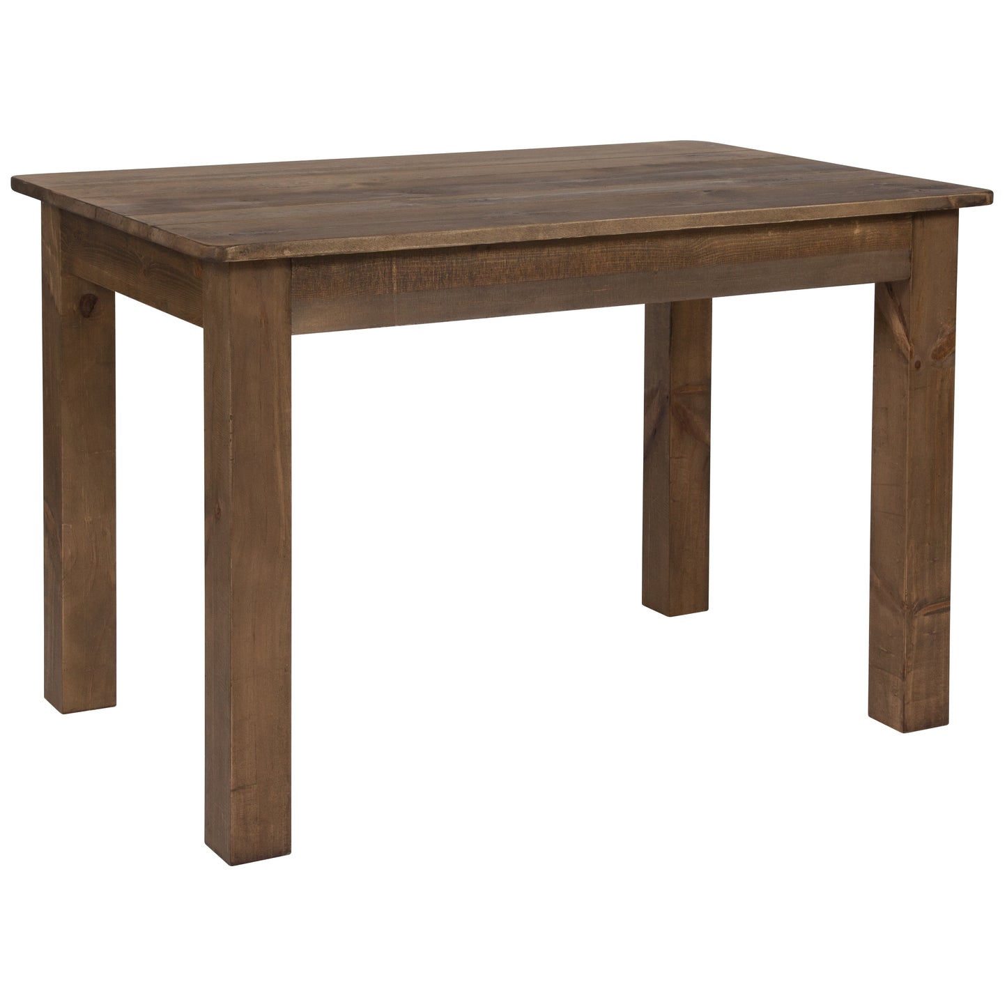 HERCULES 46" x 30" Rectangular Antique Rustic Solid Pine Farm Dining Table Antique Rustic XA-F-46X30-GG