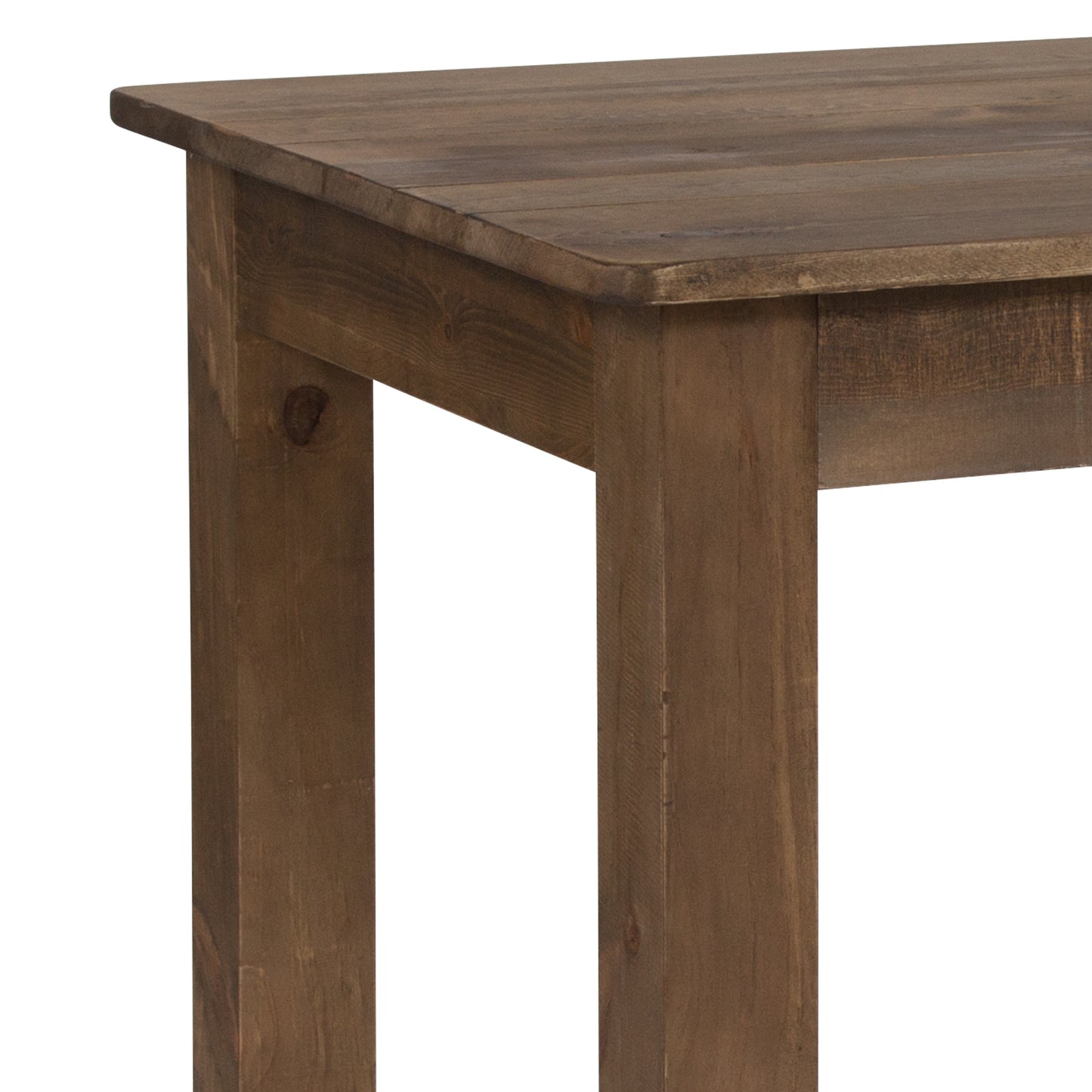 HERCULES 46" x 30" Rectangular Antique Rustic Solid Pine Farm Dining Table Antique Rustic XA-F-46X30-GG