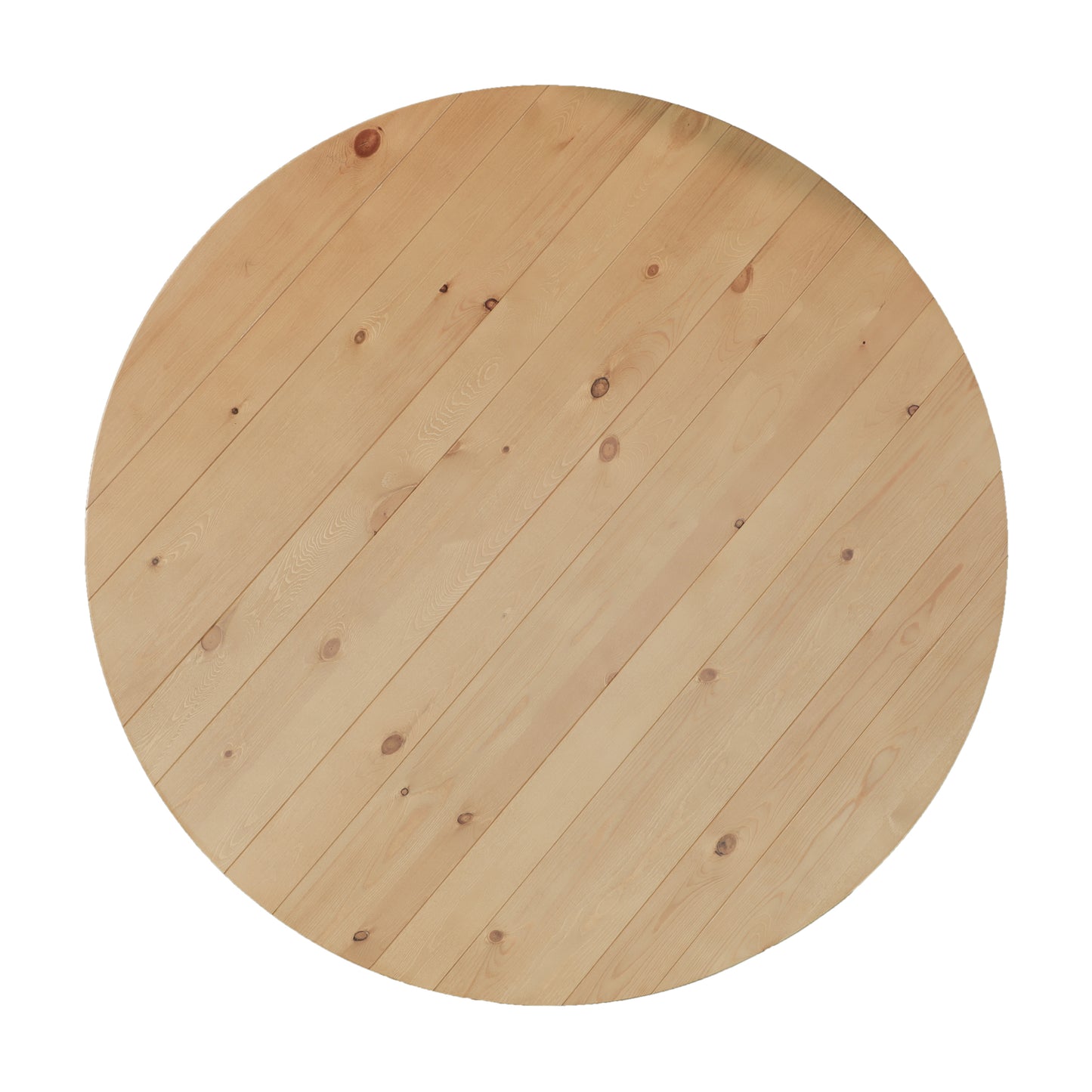 HERCULES 60" Round Light Natural Commercial Farmhouse Folding Table, Antique Rustic Solid Pine Dining Room Table with Foldable Locking Legs Light Natural
