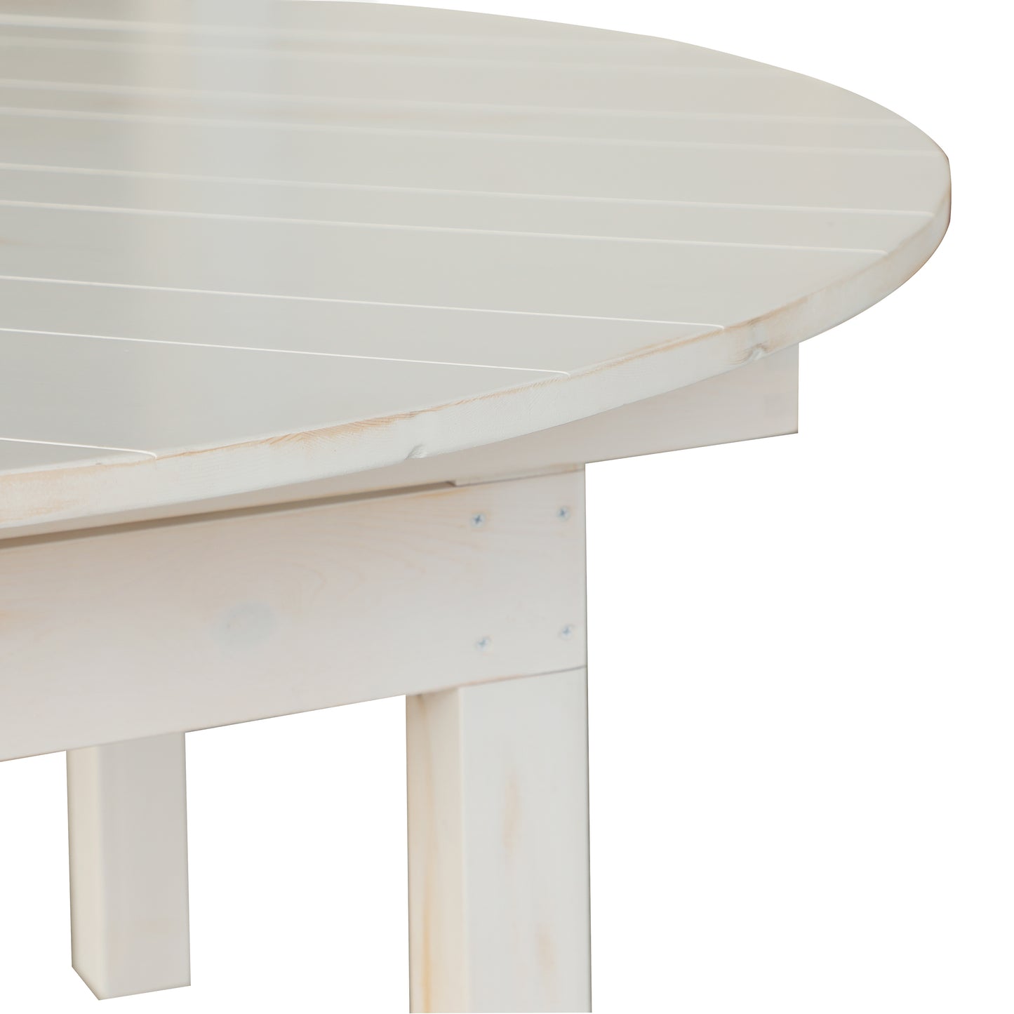 HERCULES 60" Round White Commercial Farmhouse Folding Table, Antique Rustic Solid Pine Dining Room Table with Foldable Locking Legs White XA-F-60-RD-WH-GG