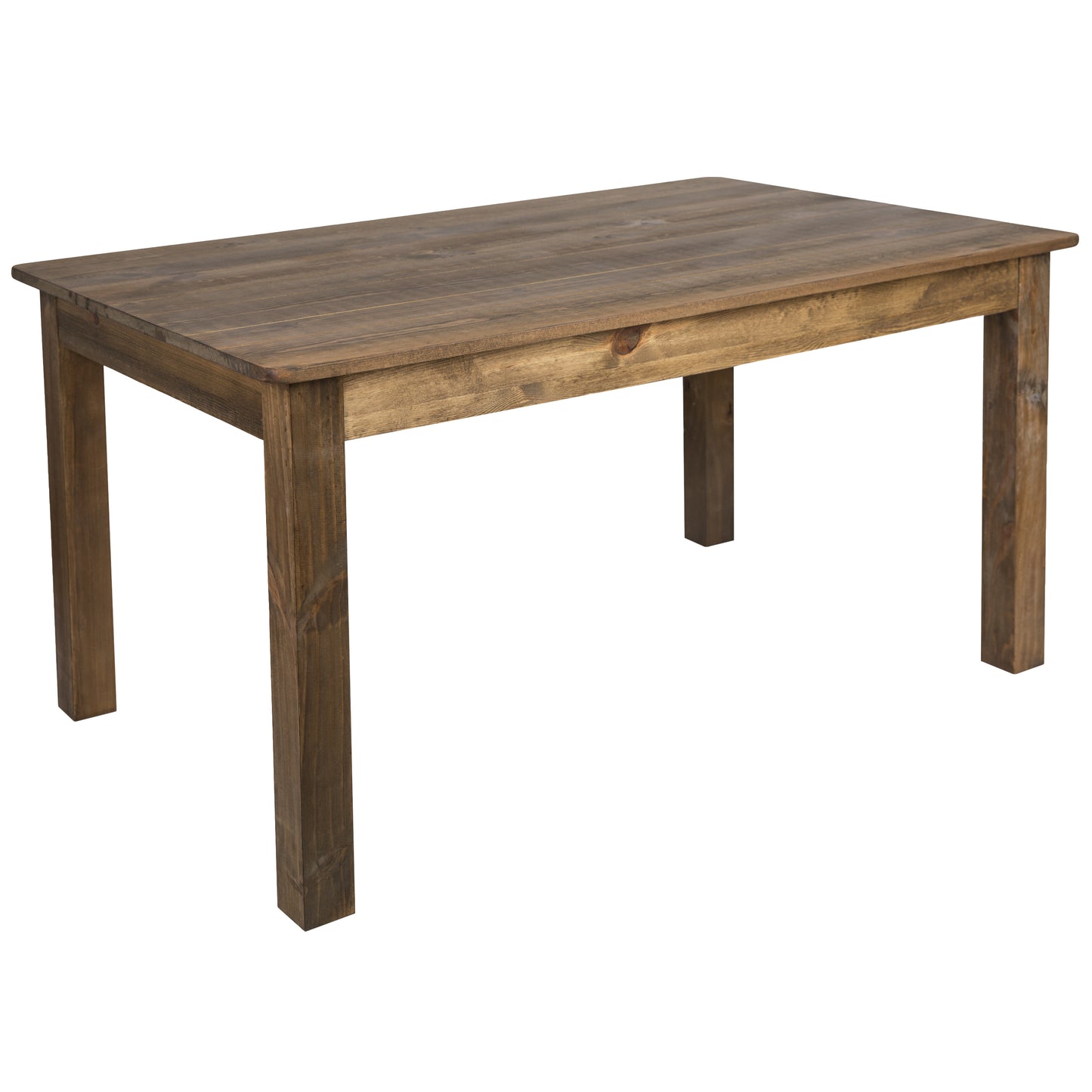 HERCULES 60" x 38" Rectangular Antique Rustic Solid Pine Farm Dining Table Antique Rustic XA-F-60X38-GG
