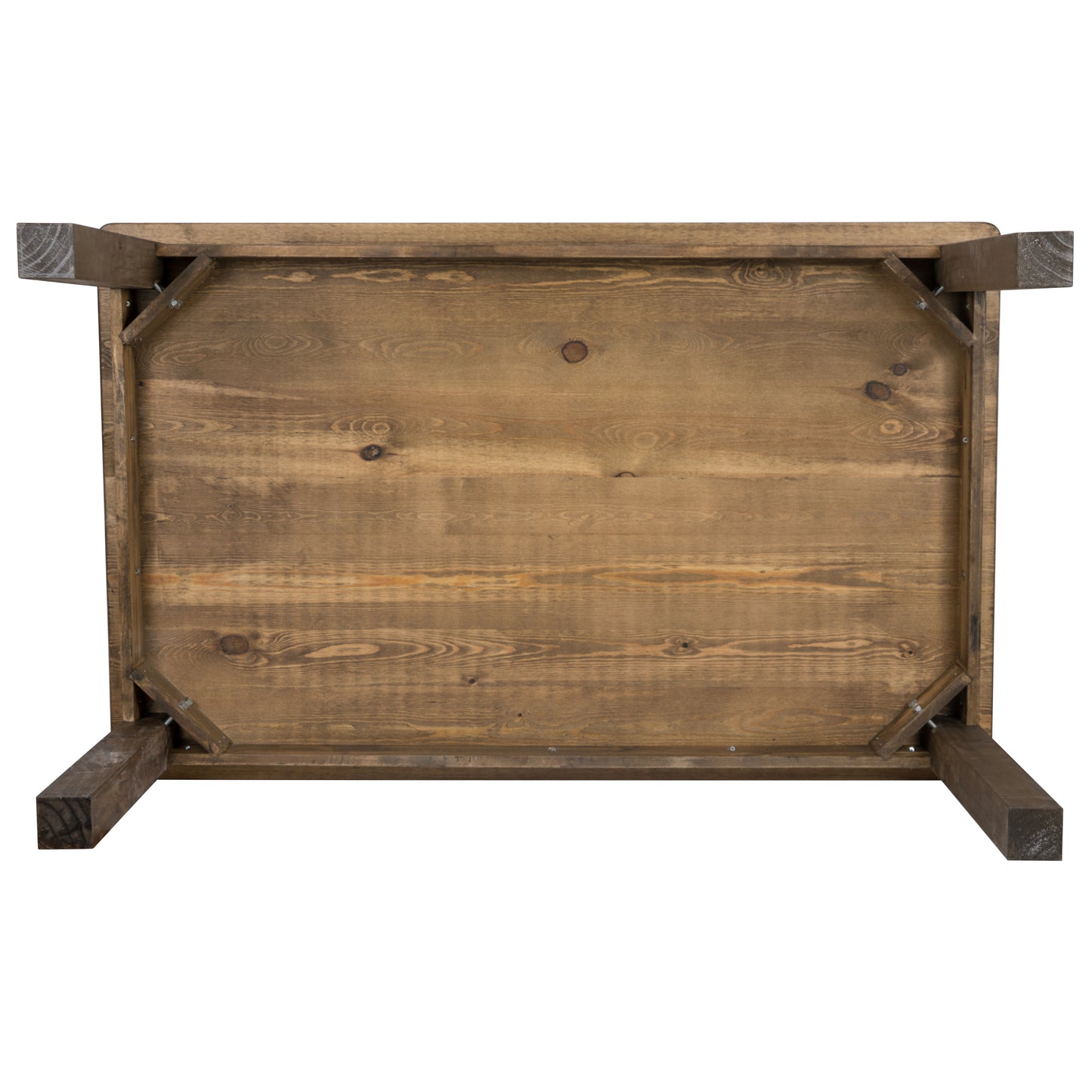 HERCULES 60" x 38" Rectangular Antique Rustic Solid Pine Farm Dining Table Antique Rustic XA-F-60X38-GG