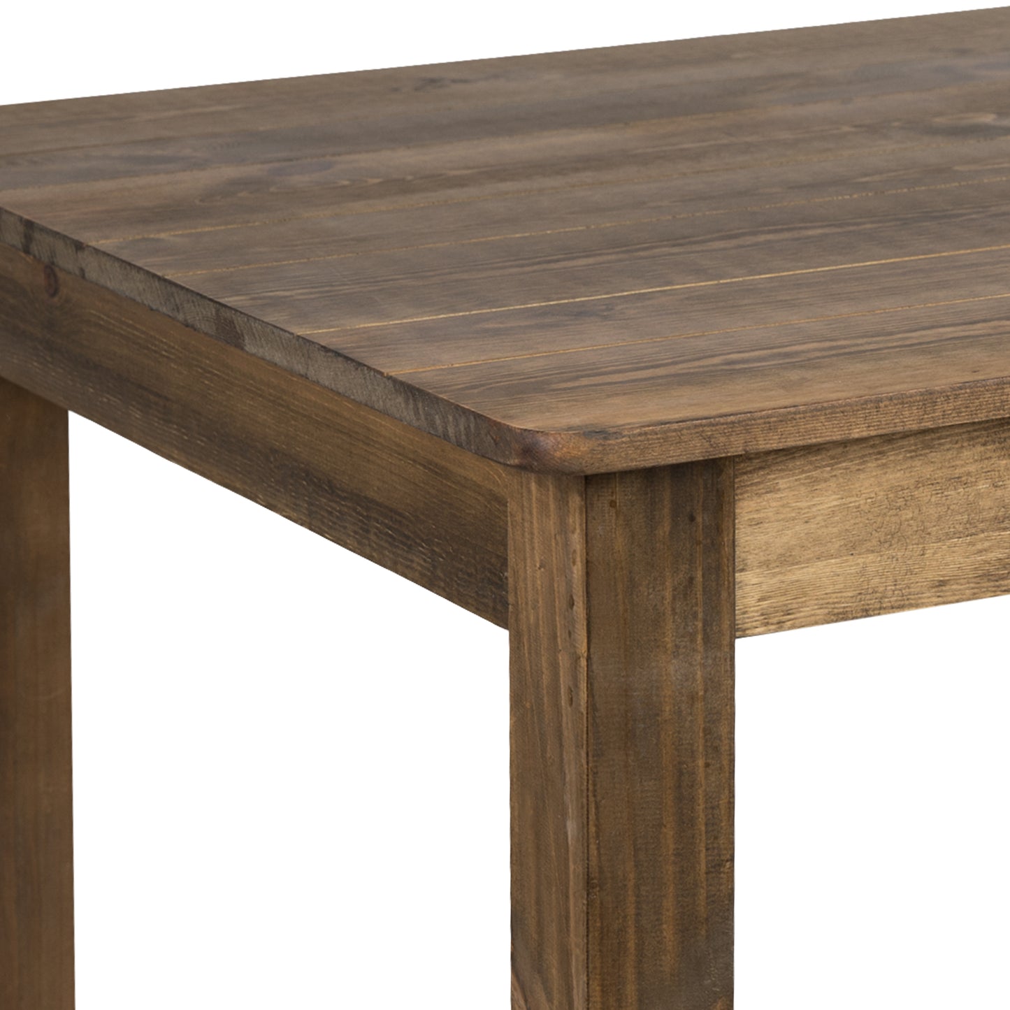 HERCULES 60" x 38" Rectangular Antique Rustic Solid Pine Farm Dining Table Antique Rustic XA-F-60X38-GG