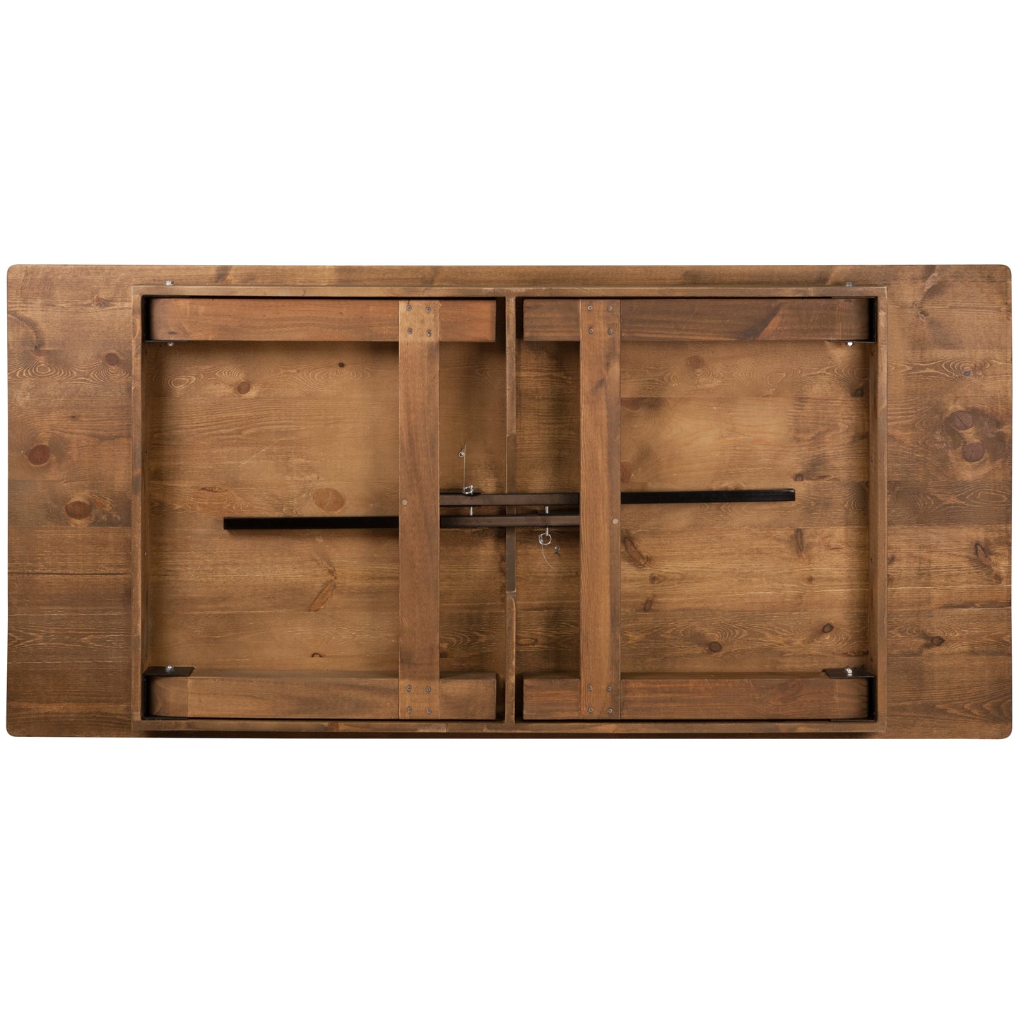 HERCULES Series 7' x 40" Rectangular Antique Rustic Solid Pine Folding Farm Table Antique Rustic