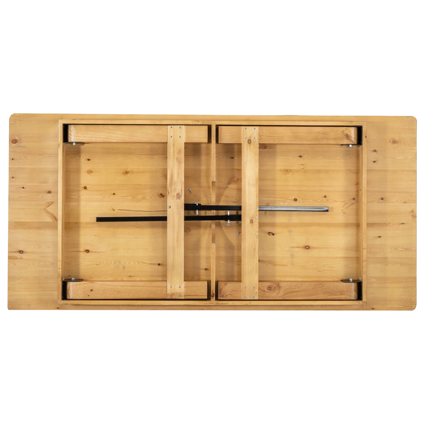HERCULES 7' x 40" Rectangular Antique Rustic Light Natural Solid Pine Folding Farm Table Light Natural XA-F-84X40-LN-GG