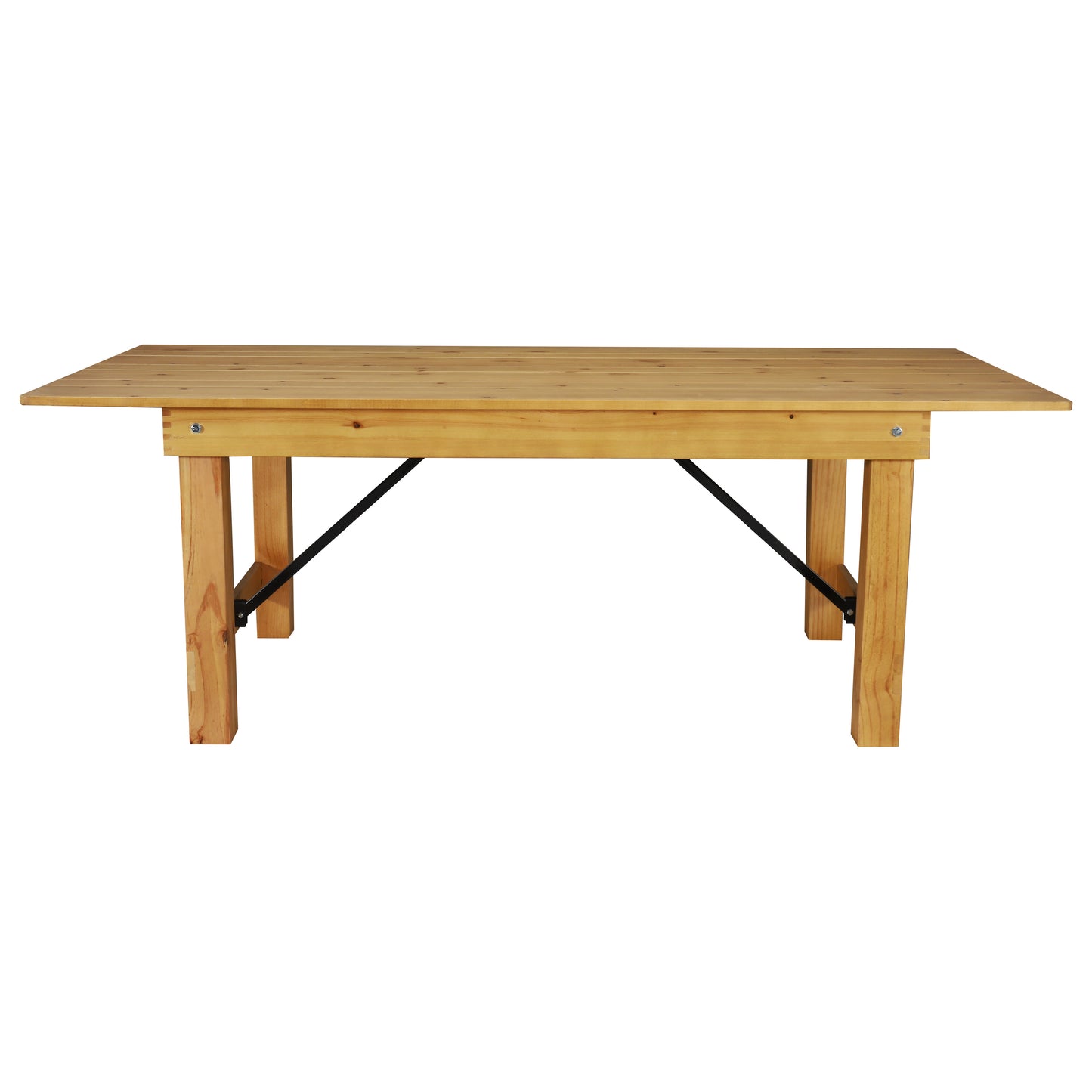 HERCULES 7' x 40" Rectangular Antique Rustic Light Natural Solid Pine Folding Farm Table Light Natural XA-F-84X40-LN-GG
