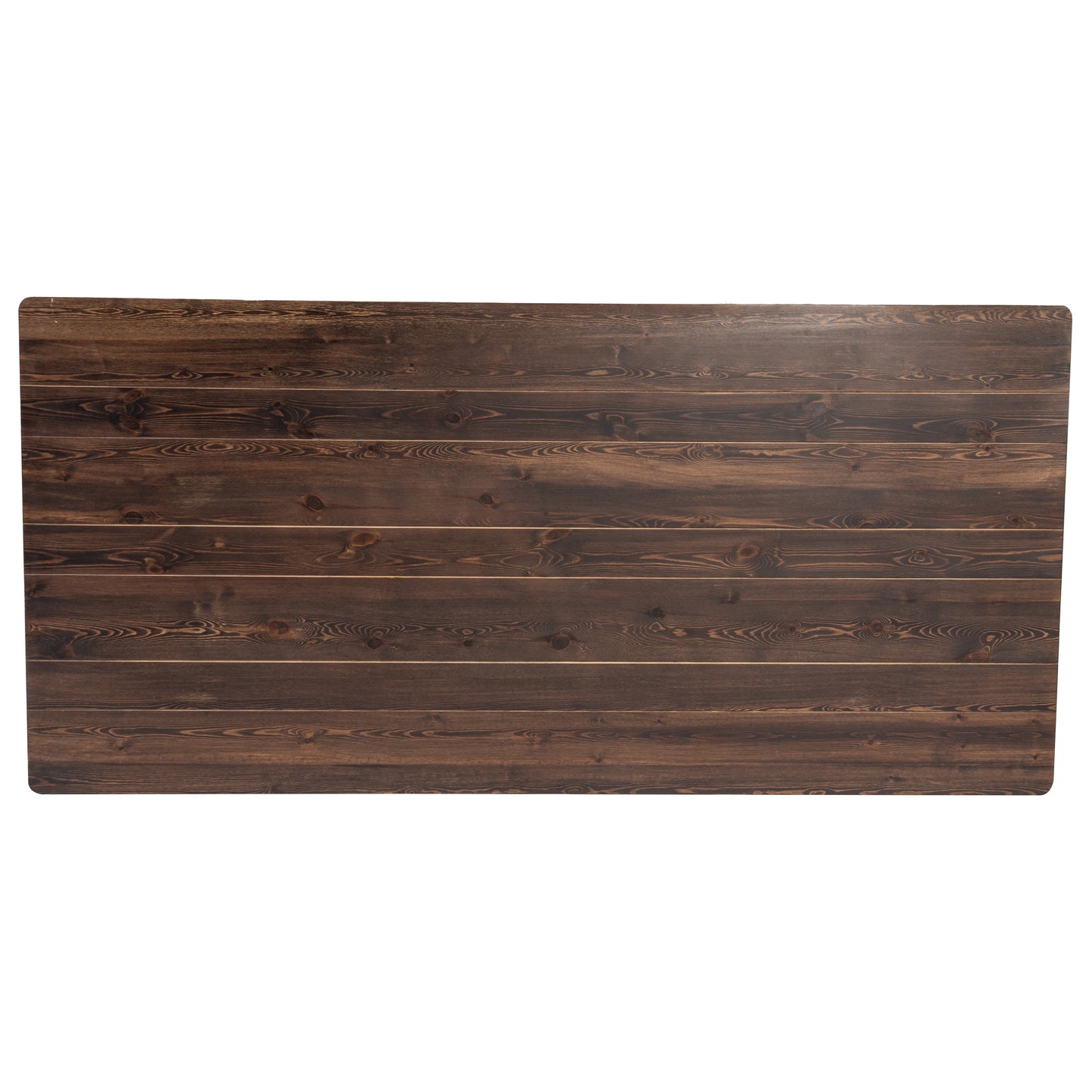 HERCULES 7' x 40" Rectangular Antique Rustic Mahogany Solid Pine Folding Farm Table Mahogany