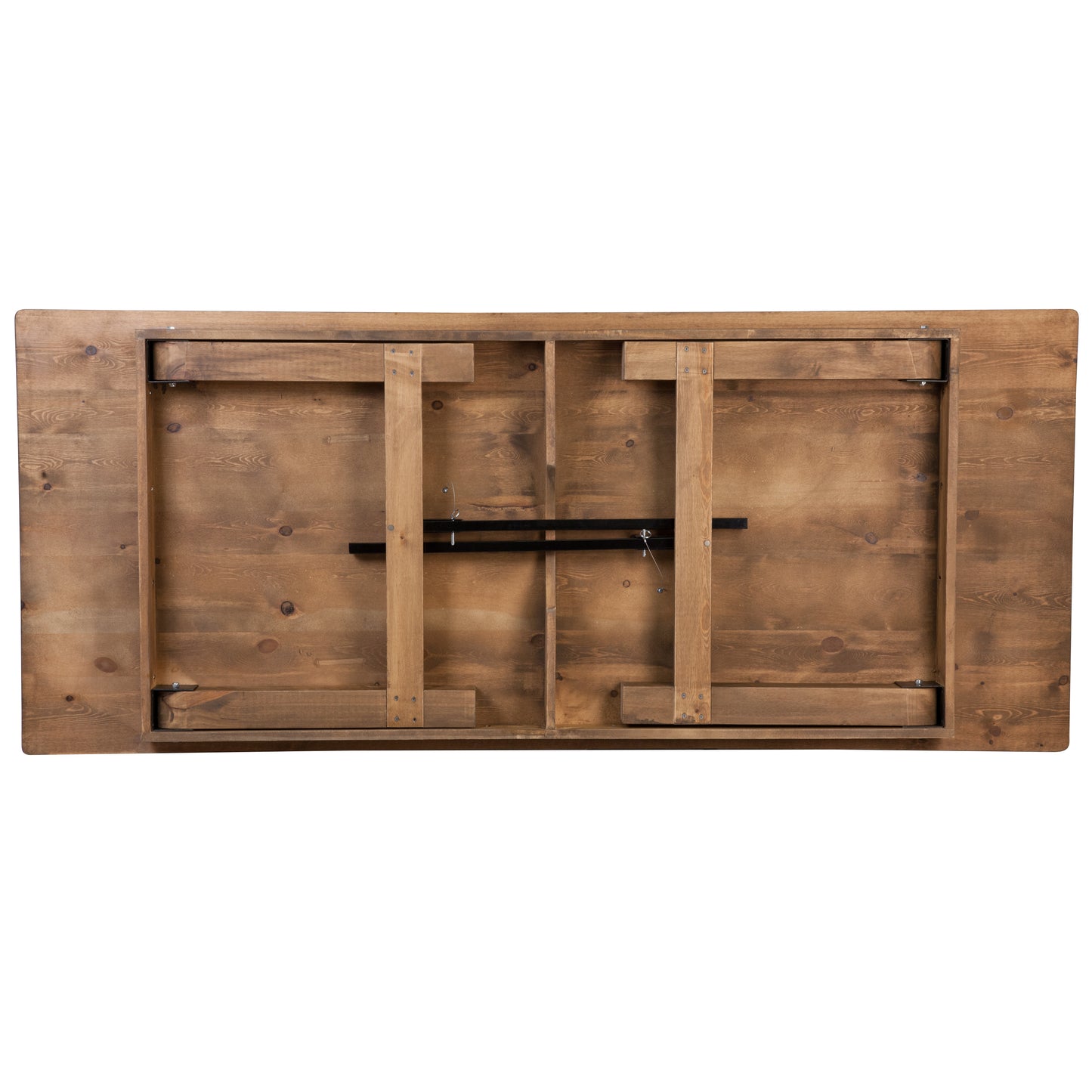 HERCULES Series 8' x 40" Rectangular Antique Rustic Solid Pine Folding Farm Table Antique Rustic